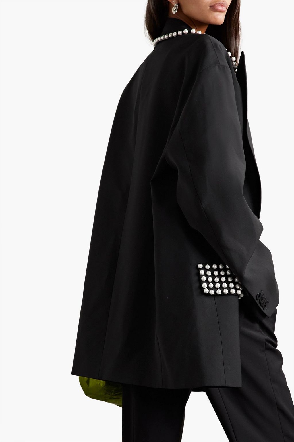 TIBI Alexis Beading Liam bead-embellished woven blazer