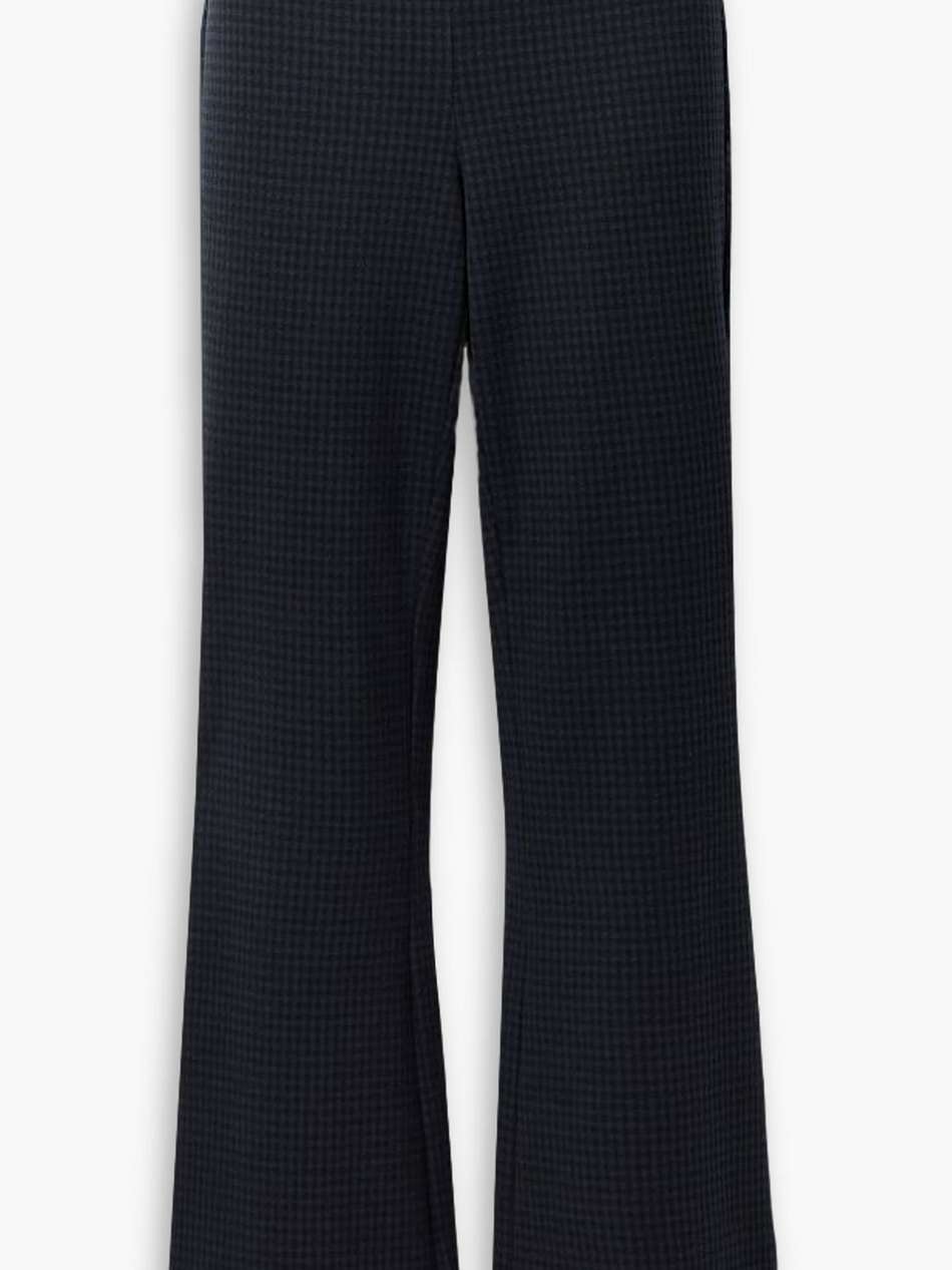 ali checked stretch-knit flared pants