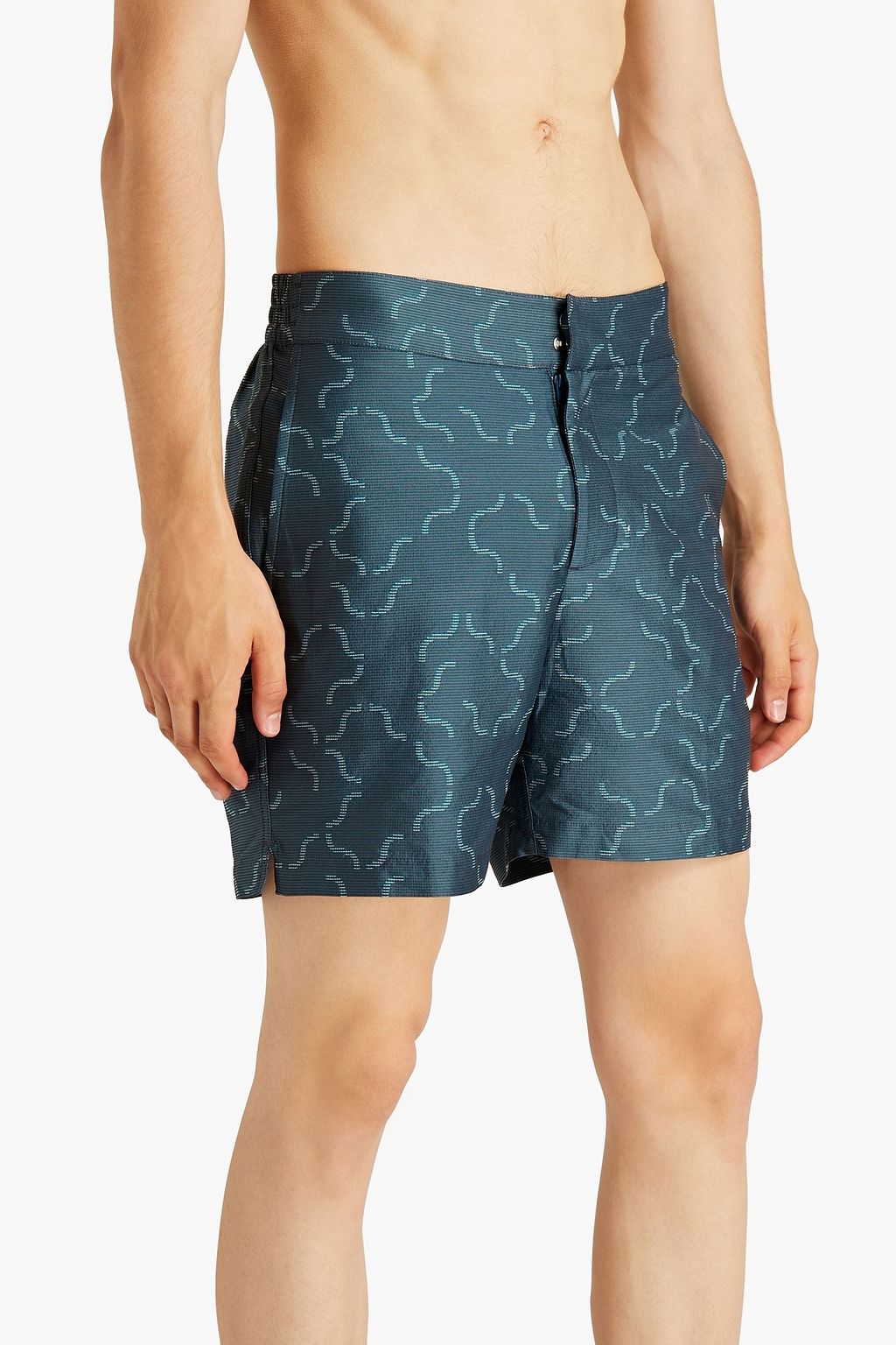 FRESCOBOL CARIOCA Mid-length jacquard swim shorts
