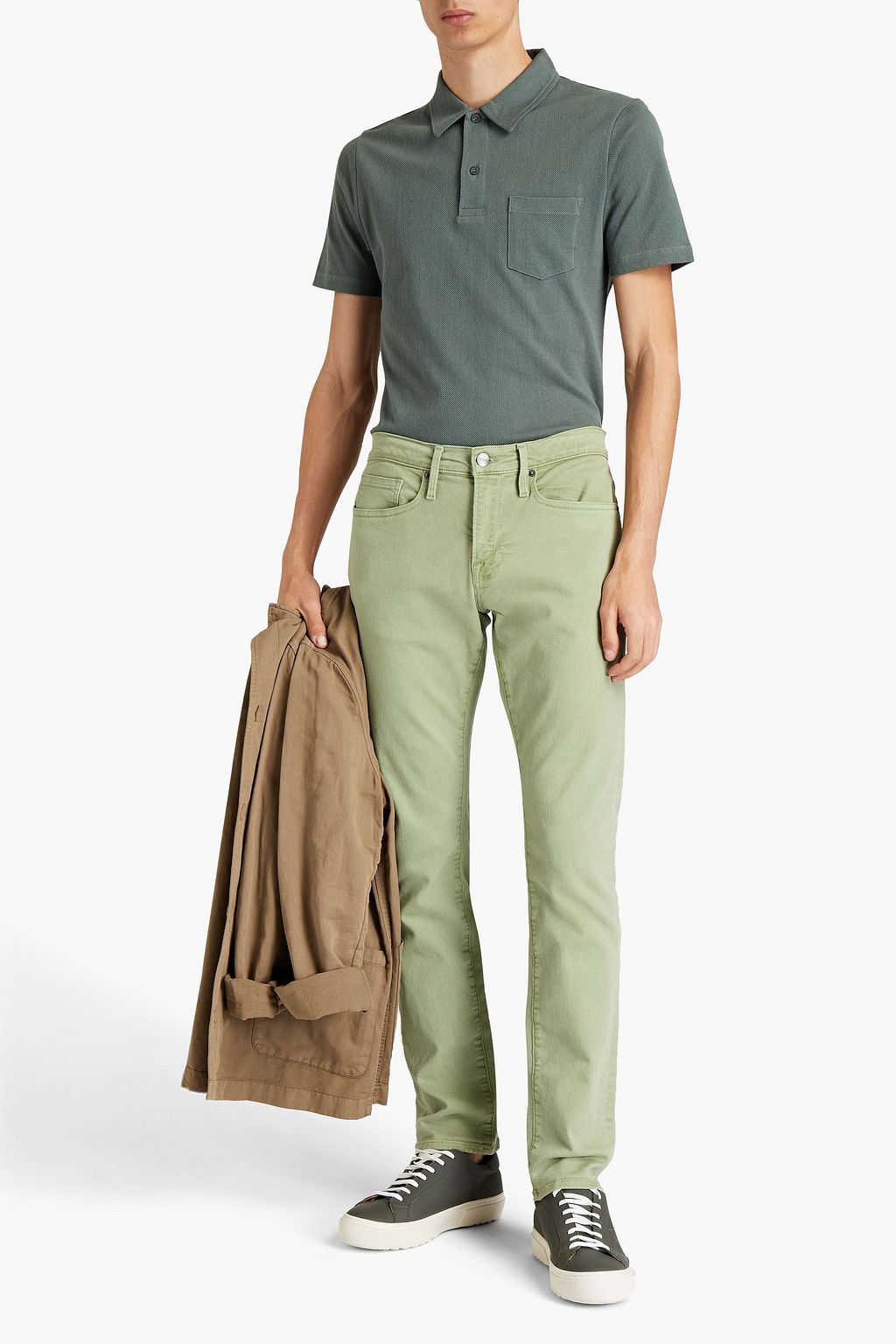 SUNSPEL Cotton-mesh polo shirt