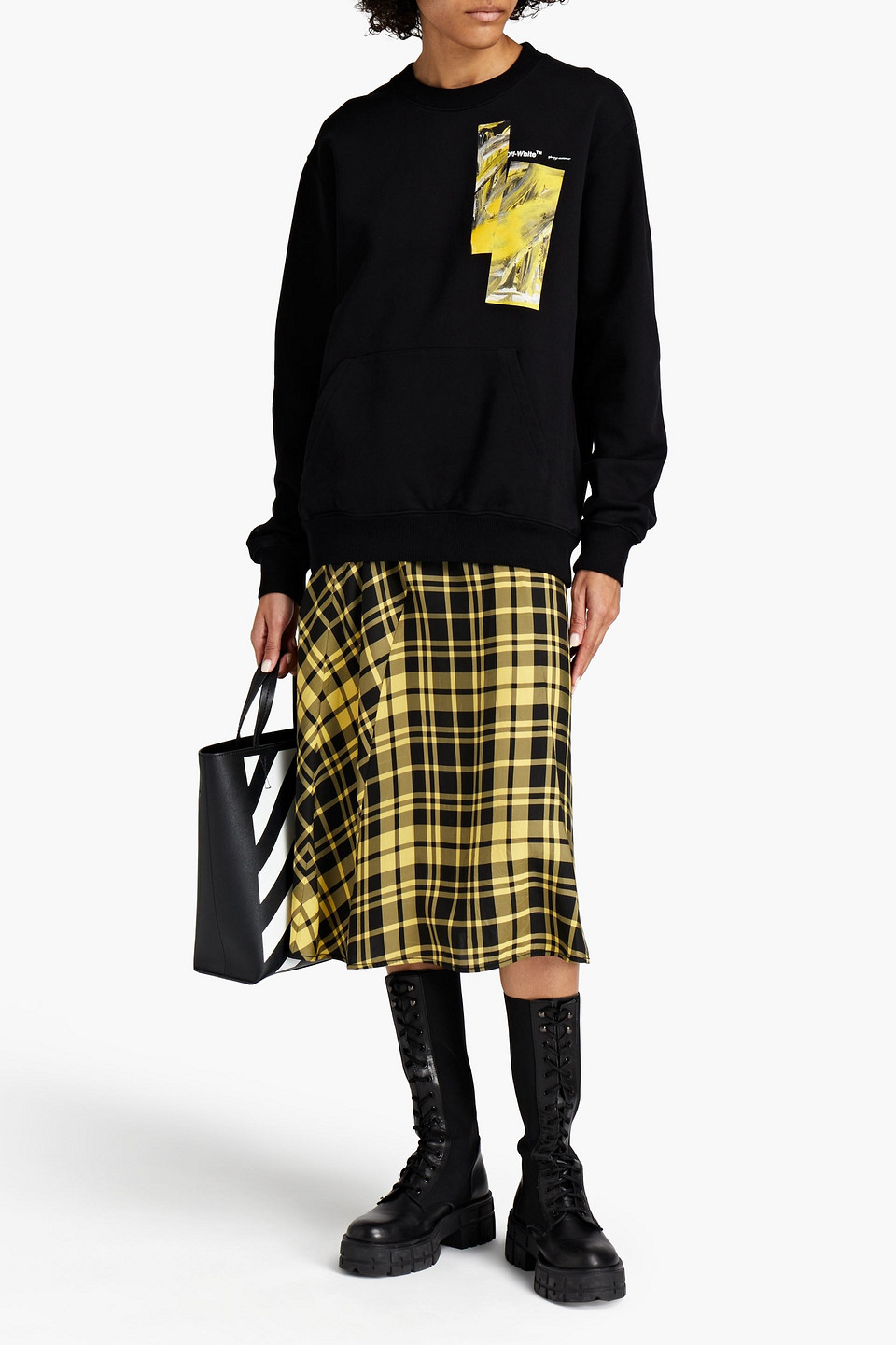 Off-white Printed French Cotton-terry Sweatshirt In Black
