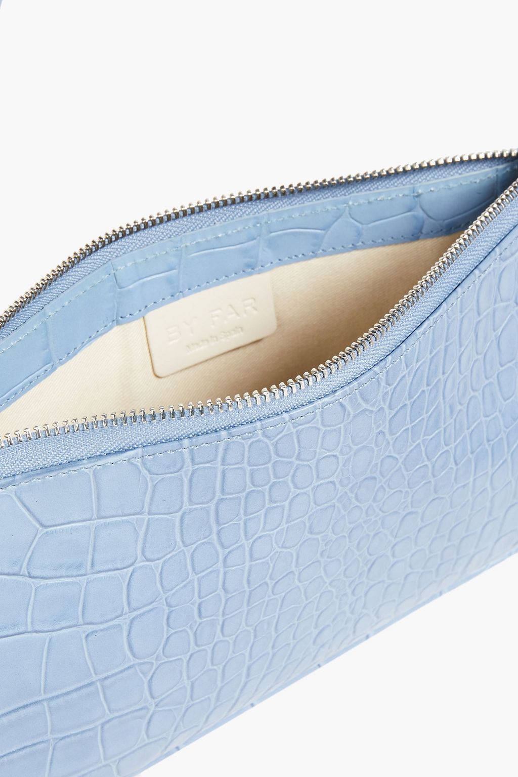 BY FAR Rachel croc-effect leather shoulder bag