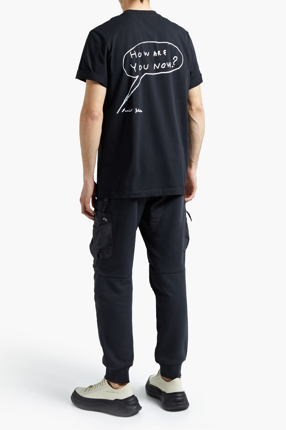 Oversized Rear Graphic Print T-shirt In Black