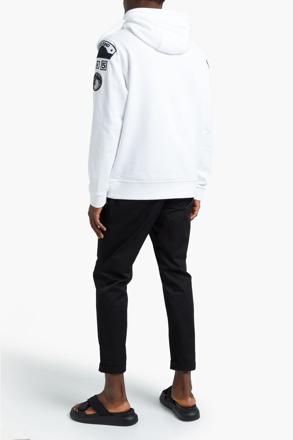 BURBERRY Appliquéd French cotton-terry hoodie