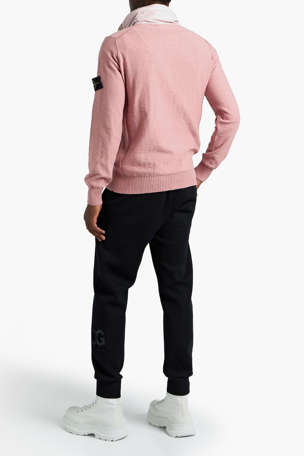 STONE ISLAND Slim-fit slub cotton-blend shell jacket