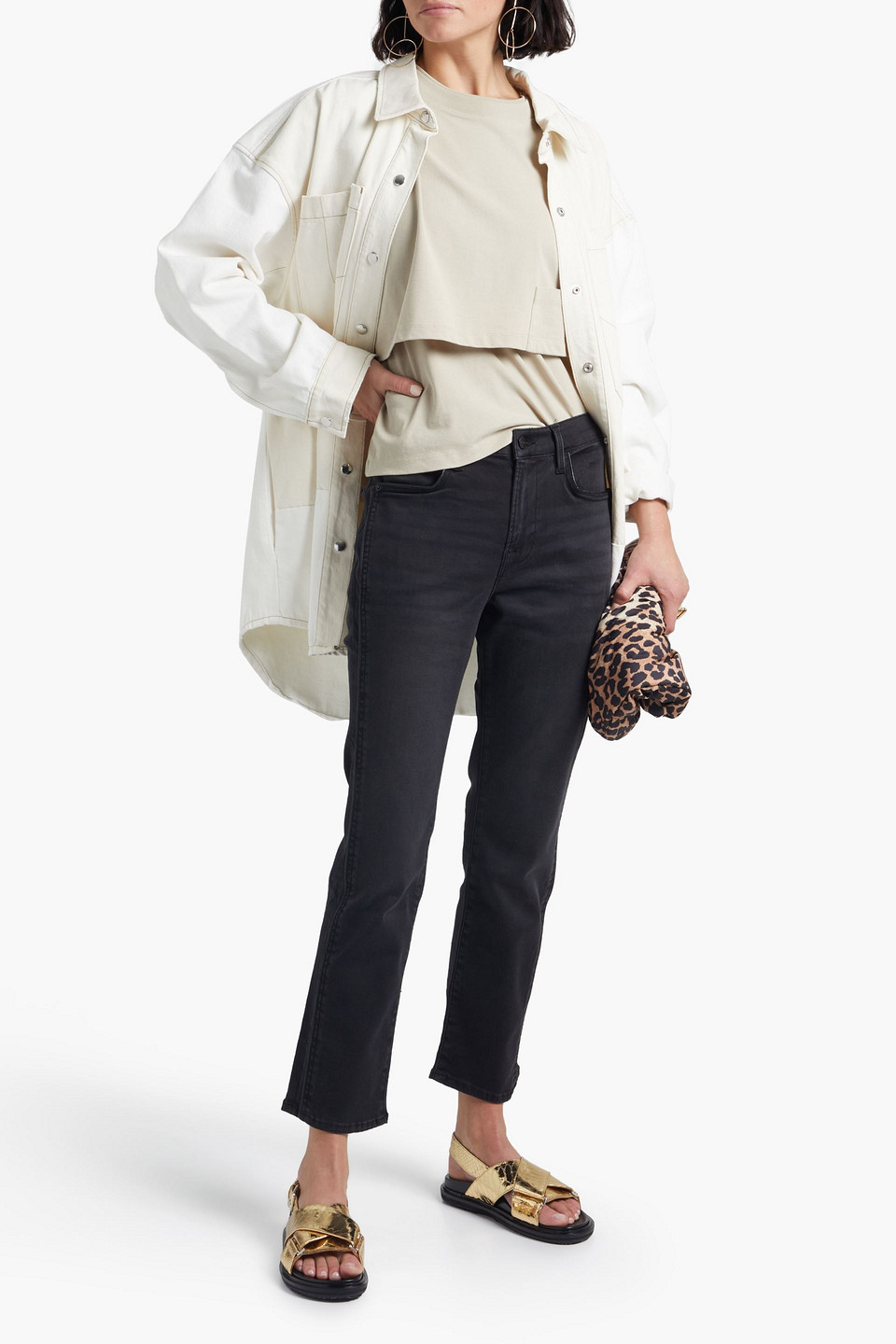 Frame Le High Straight High-rise Straight-leg Jeans In Black