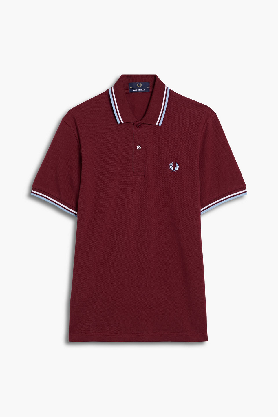 fred perry - embroidered cotton-piqué polo shirt - burgundy - us 46