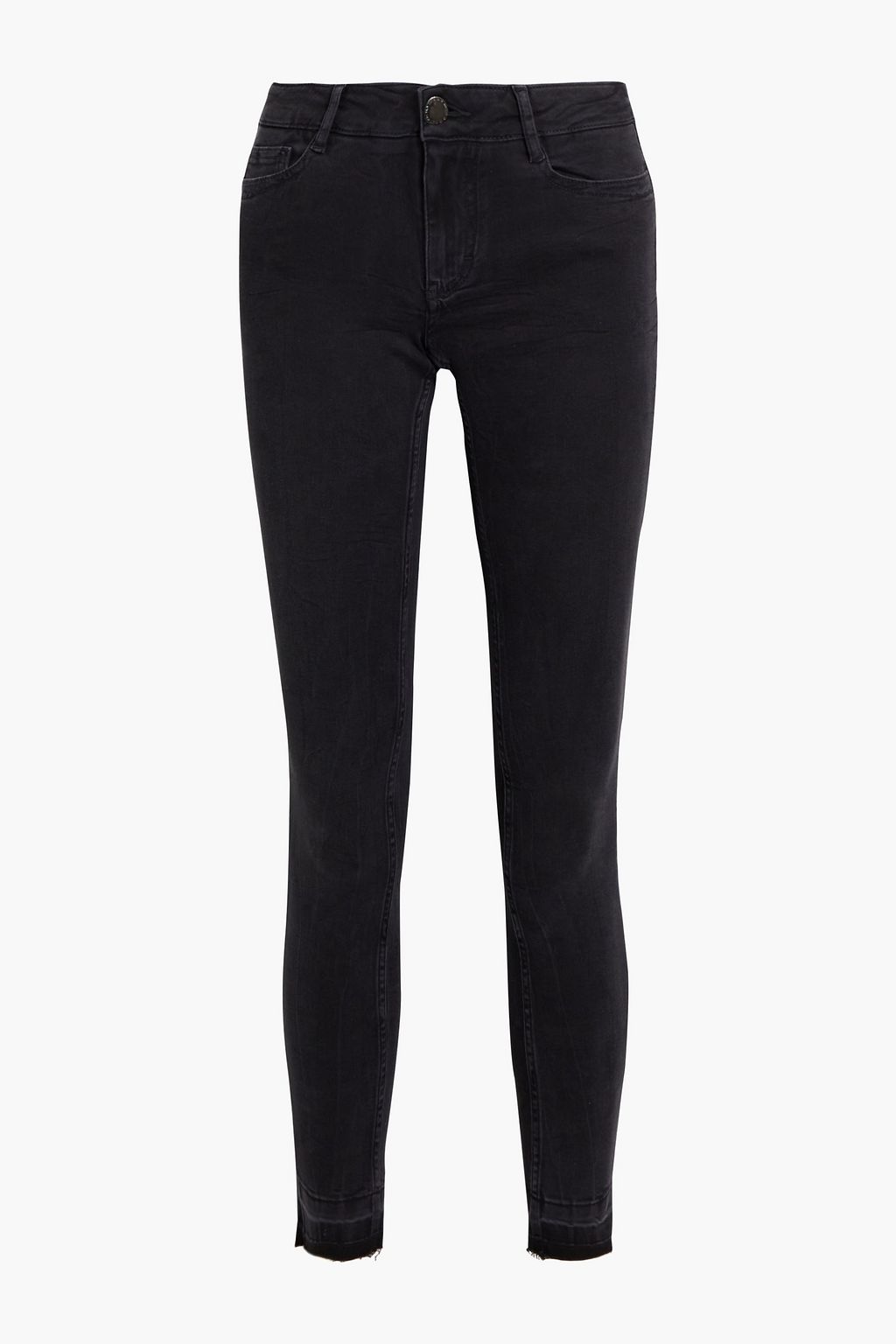 MAJE Embroidered frayed low-rise skinny jeans | THE OUTNET