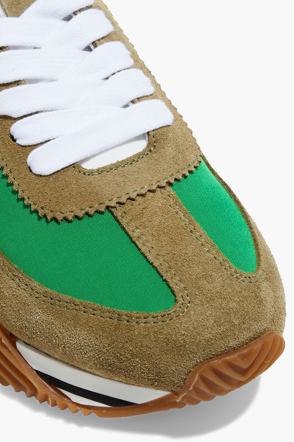 TOM FORD Leather-trimmed suede and canvas sneakers