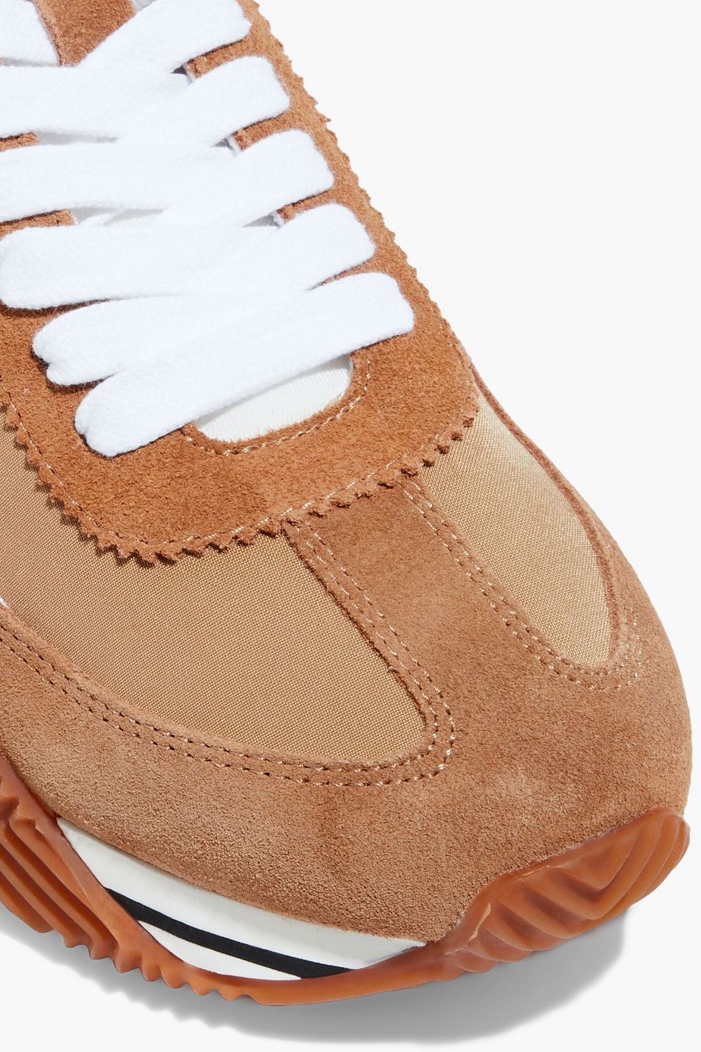 TOM FORD Leather-trimmed suede and canvas sneakers