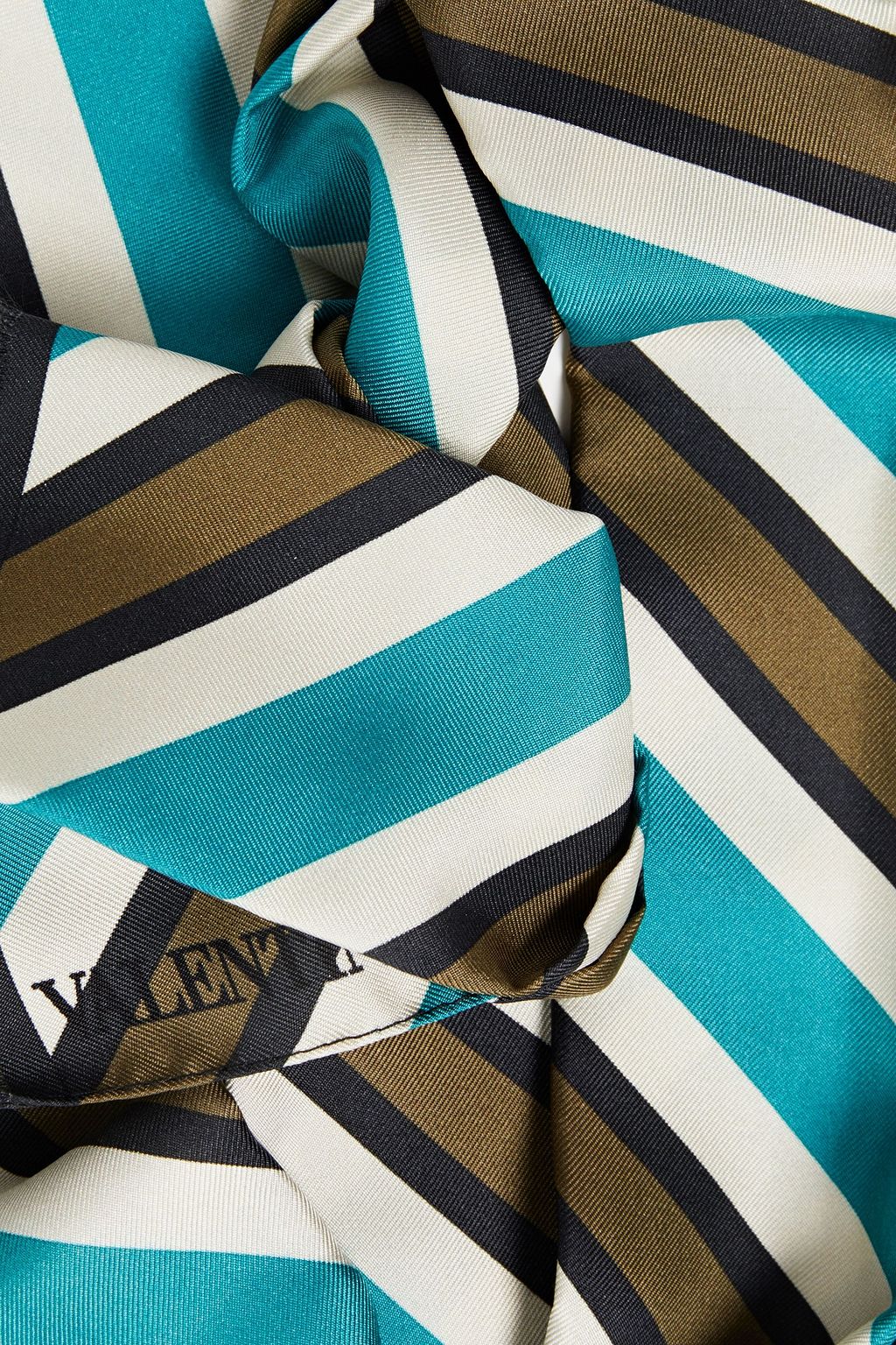 VALENTINO GARAVANI Striped silk-twill scarf