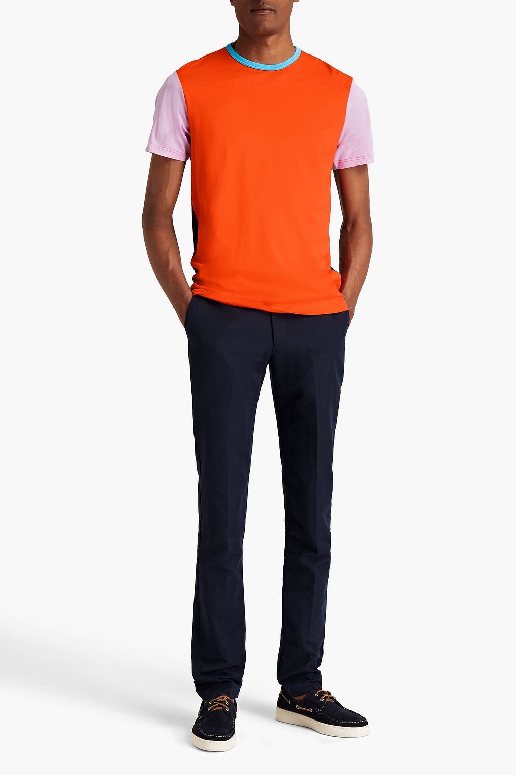 SUNSPEL Color-block cotton-jersey T-shirt