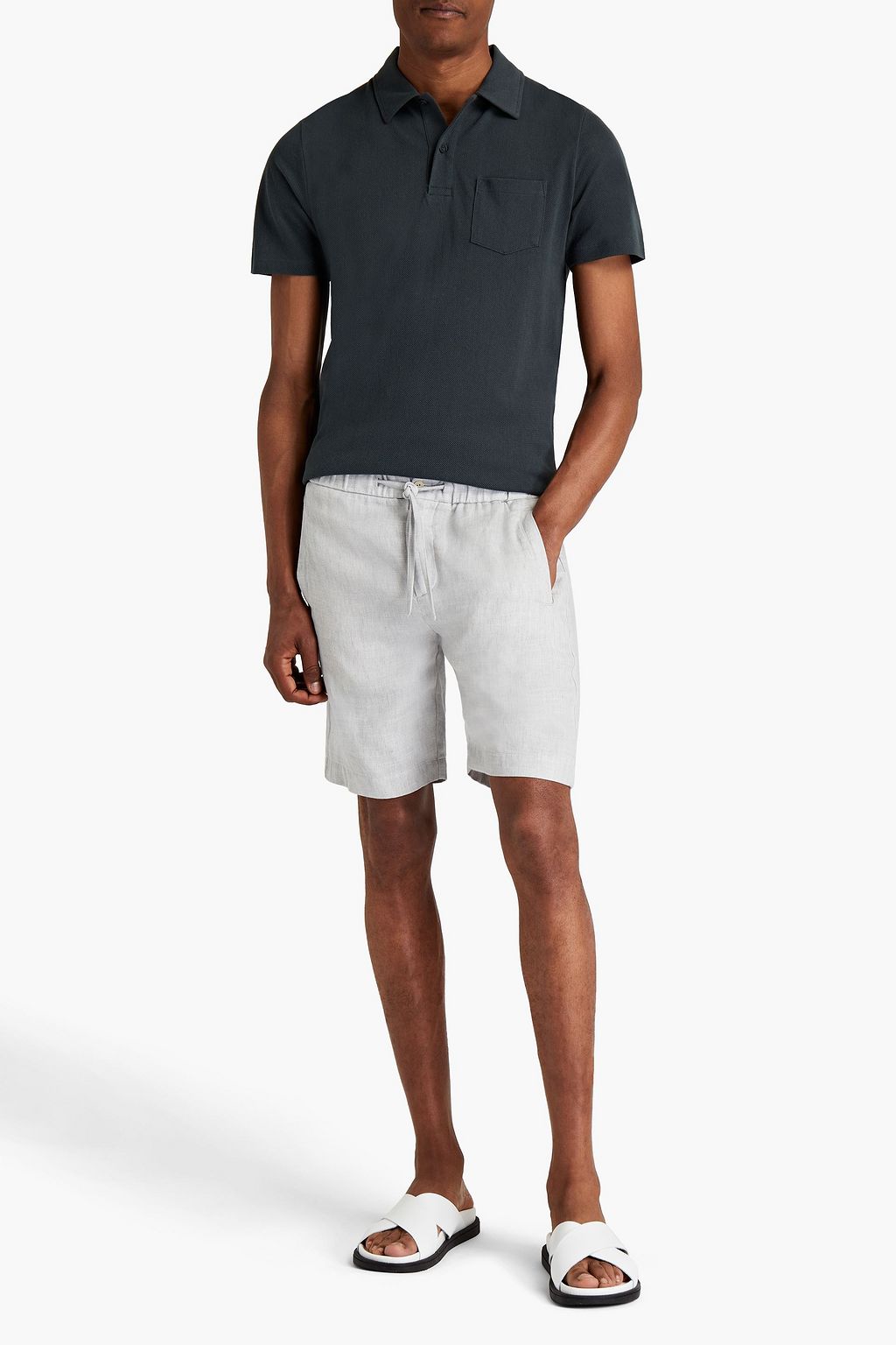 SUNSPEL Cotton-mesh polo shirt