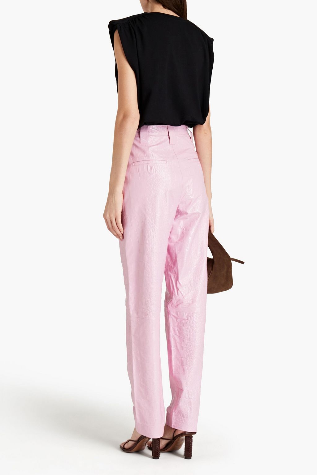 REMAIN BIRGER CHRISTENSEN Renate faux croc-effect leather tapered pants