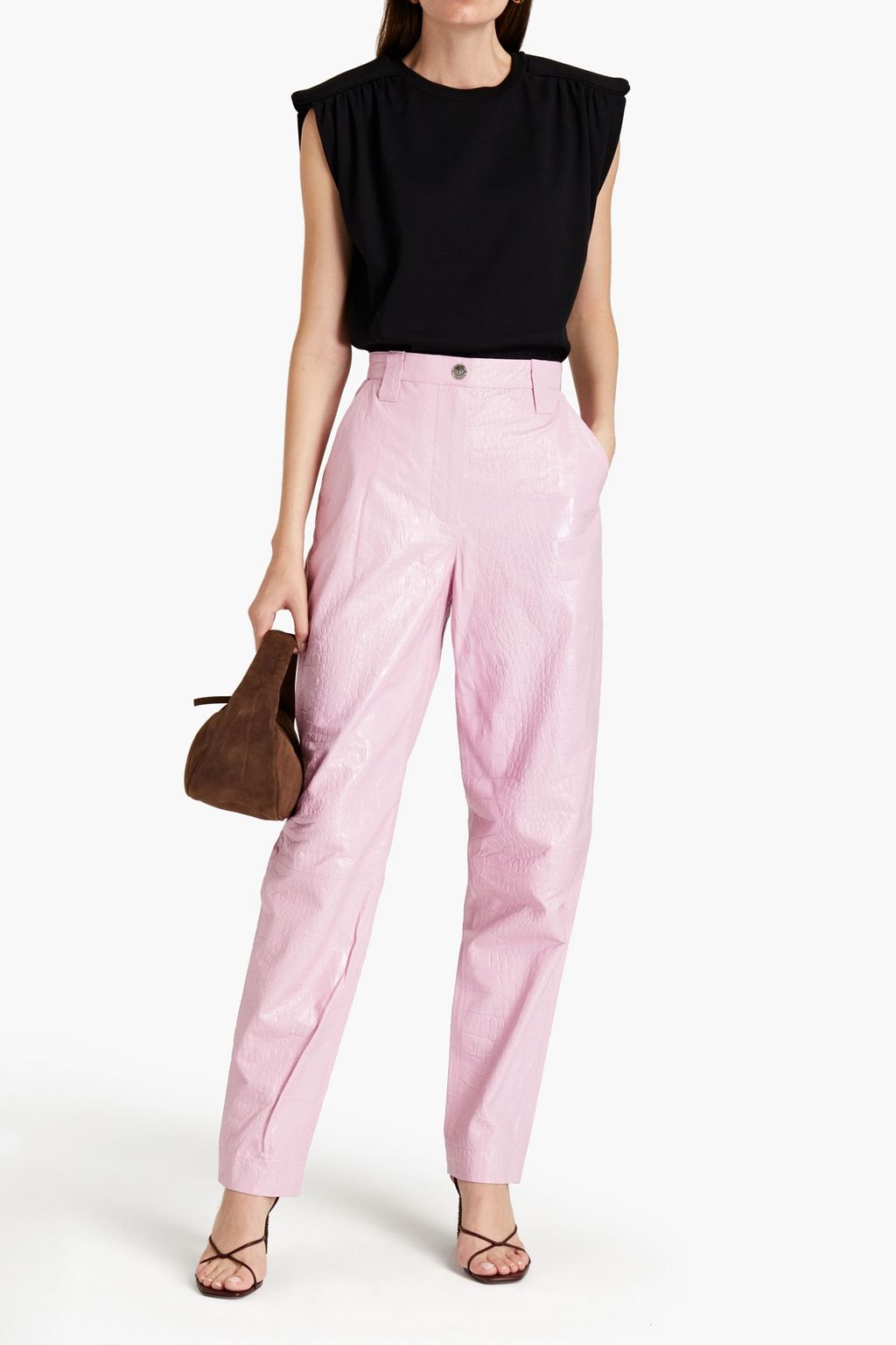 REMAIN BIRGER CHRISTENSEN Renate faux croc-effect leather tapered pants