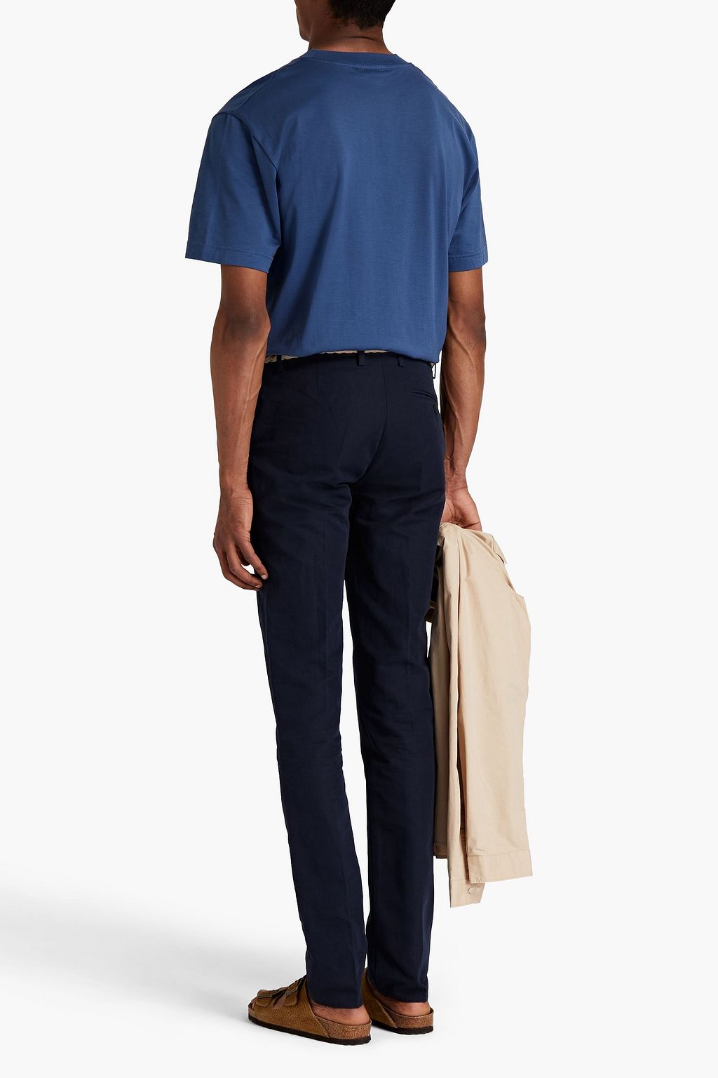 SUNSPEL Slim-fit cotton and linen-blend twill pants