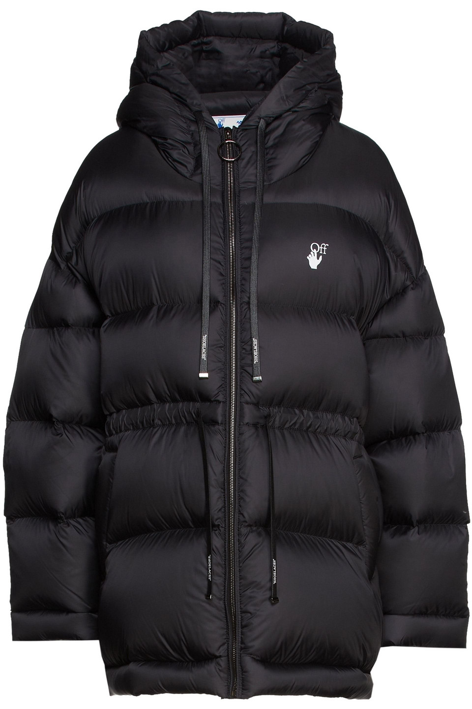 Off-white Oversized Quilted Shell Hooded Down Coat In Black