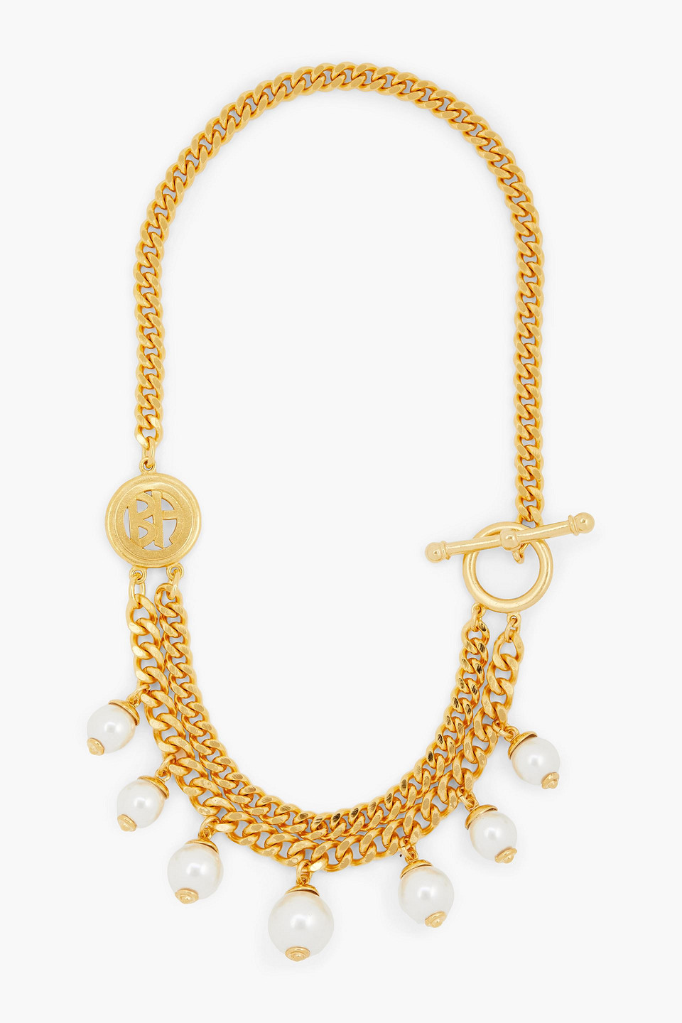 Ben-Amun 24-karat gold-plated faux pearl necklace
