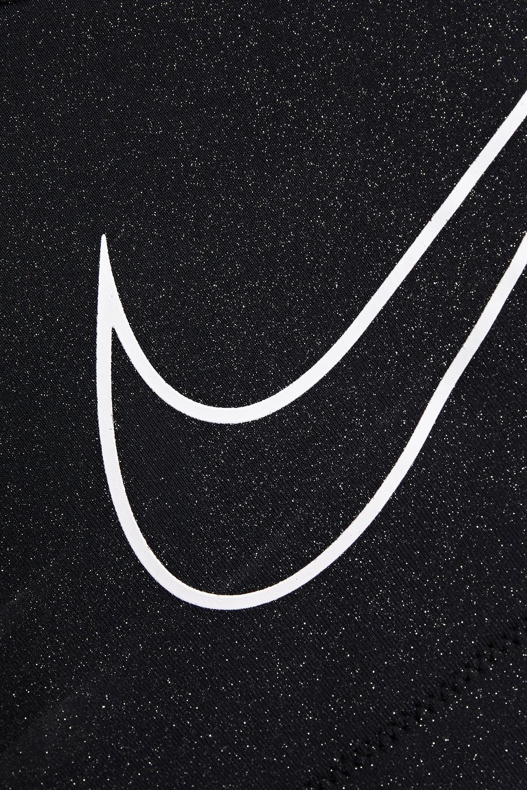 NIKE Glittered printed mesh and jersey sports bra