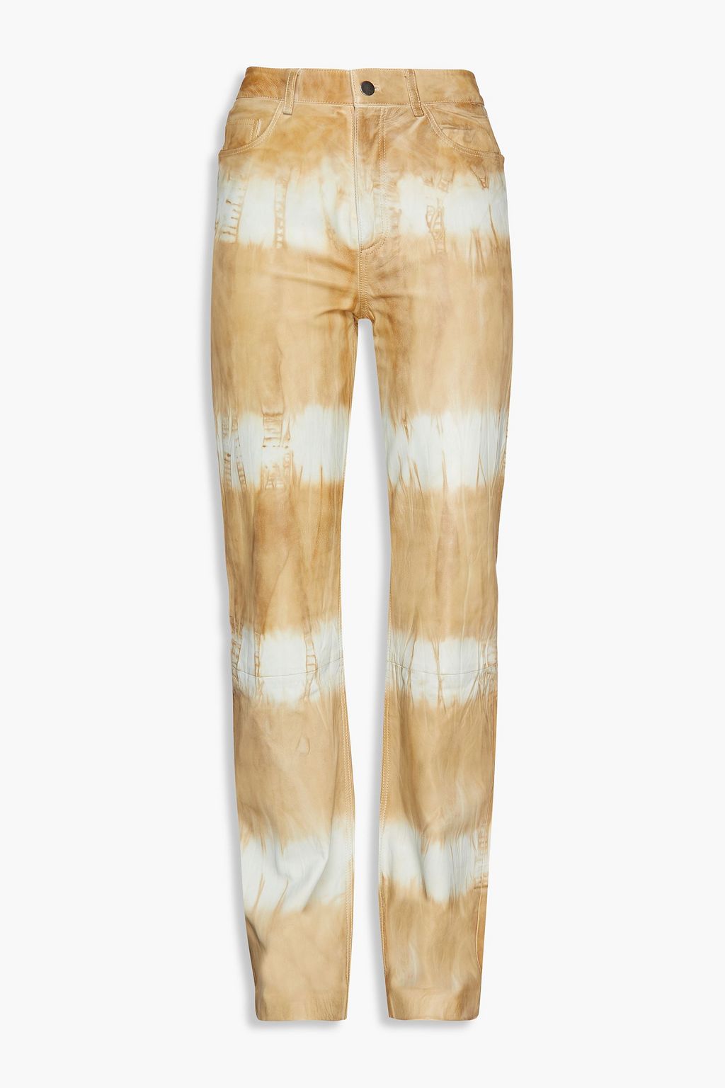 Sand Lynn tie-dyed leather straight-leg 
