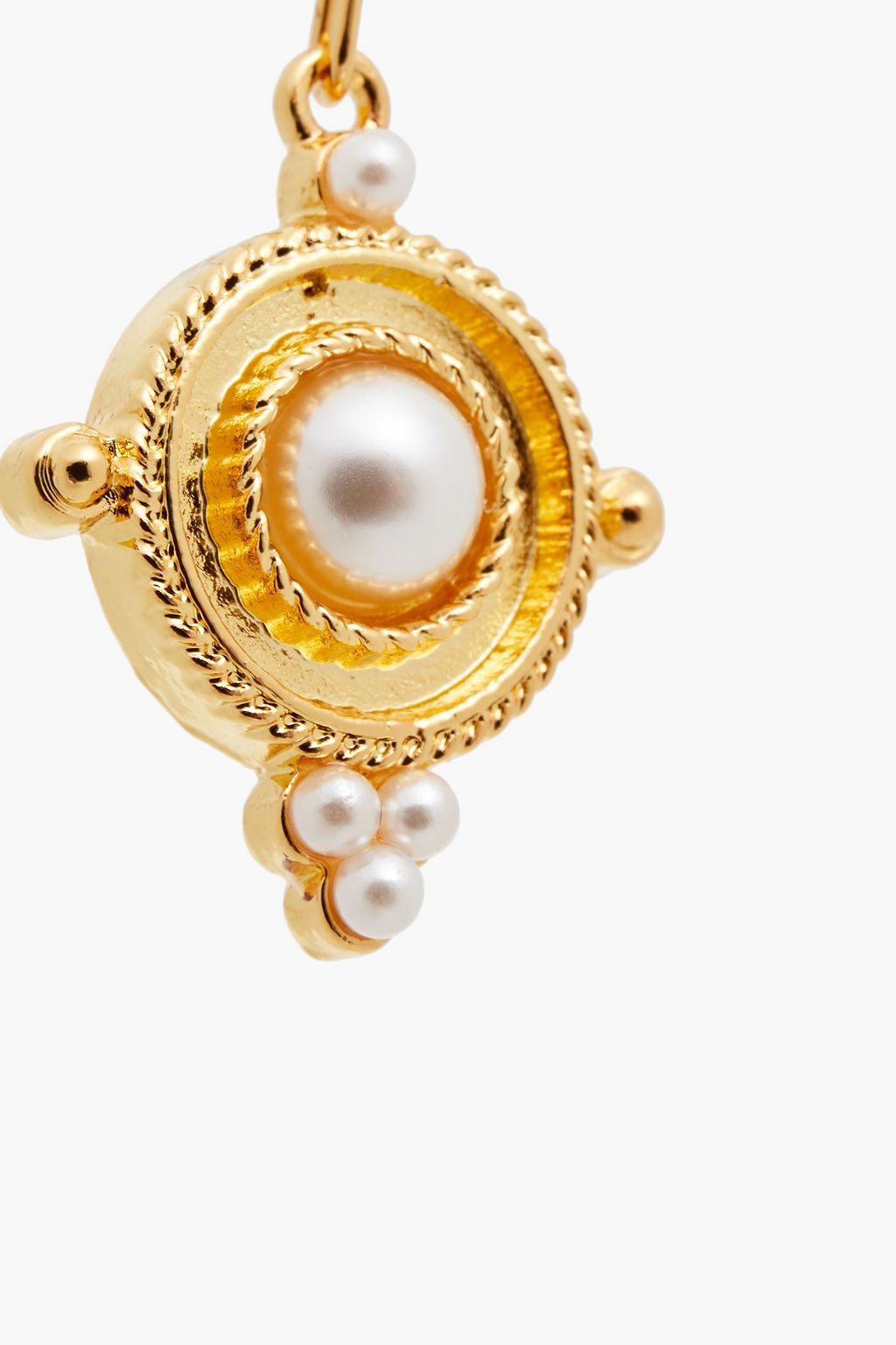 BEN-AMUN 24-karat gold-plated faux pearl earrings