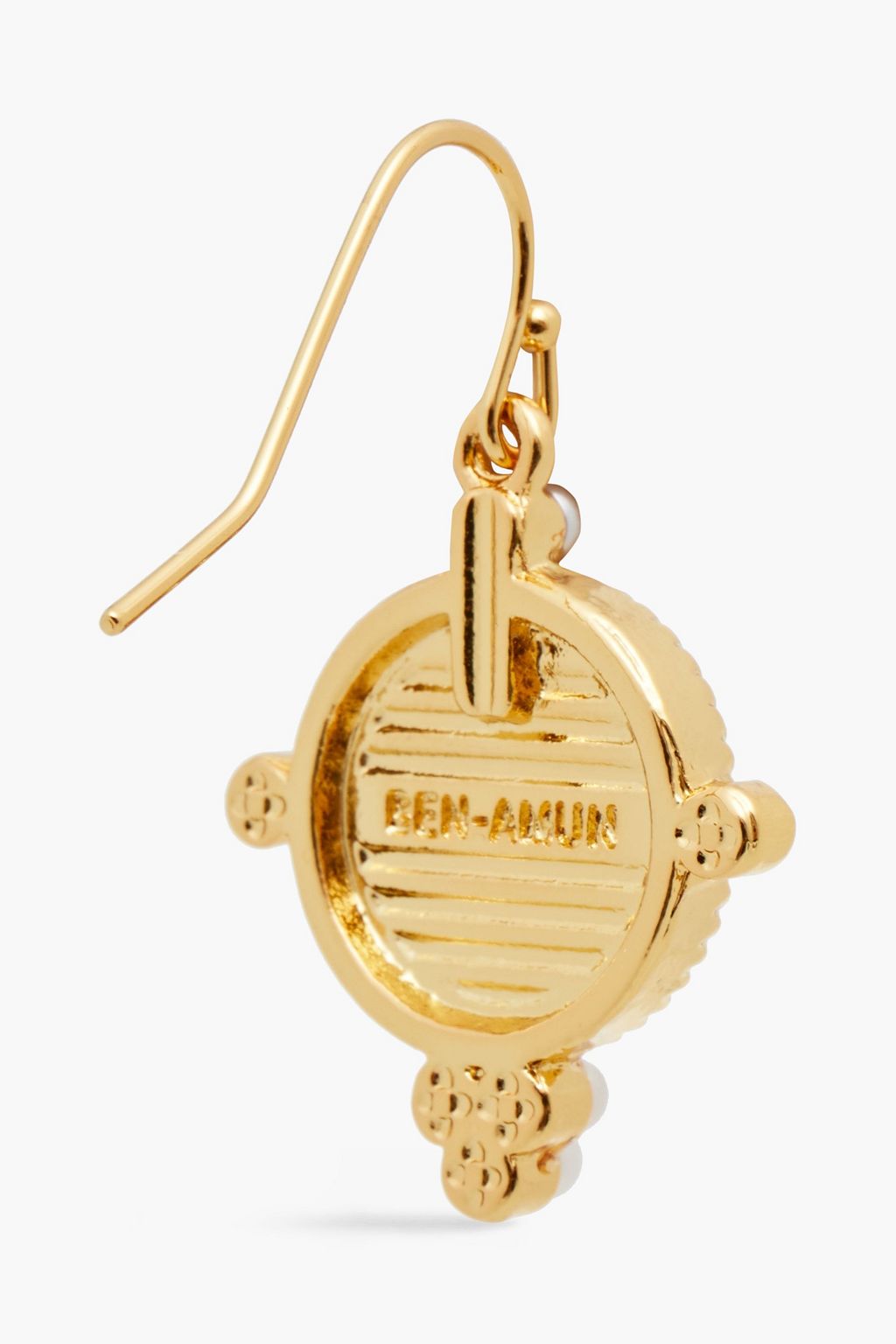 BEN-AMUN 24-karat gold-plated faux pearl earrings