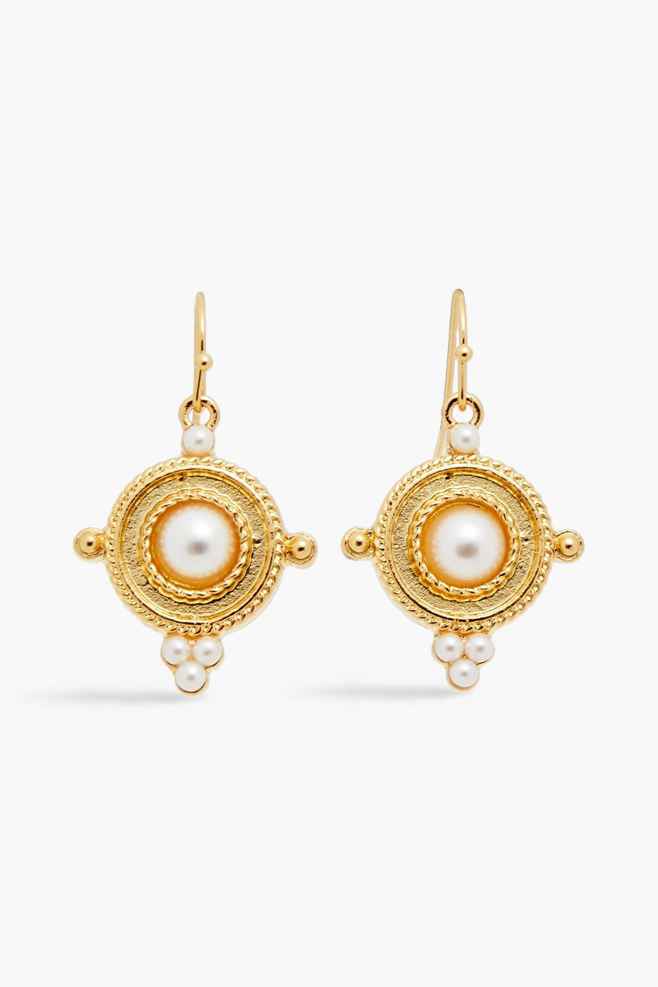 Ben-Amun 24-karat gold-plated faux pearl earrings