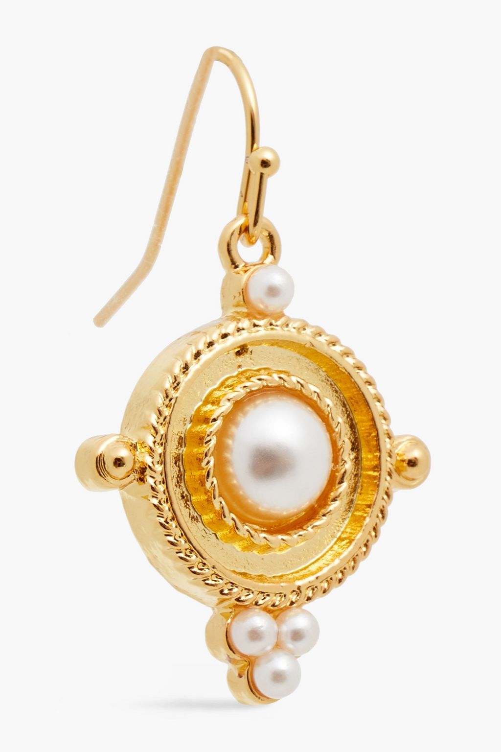 BEN-AMUN 24-karat gold-plated faux pearl earrings