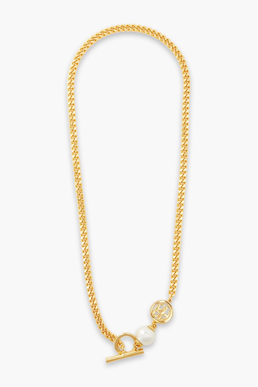 24 karat gold plated faux pearl necklace