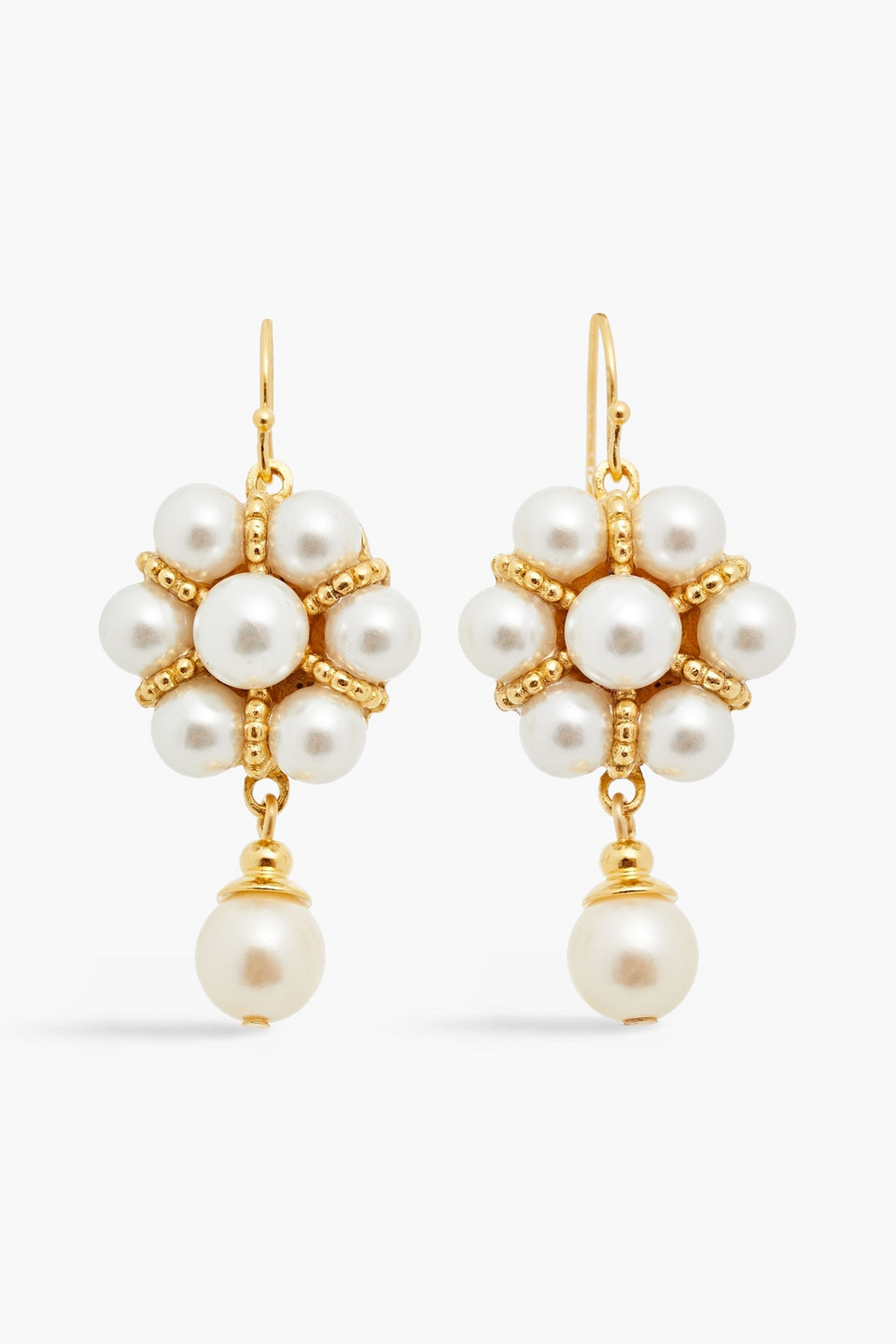 Ben-Amun 24-karat gold-plated faux pearl earrings