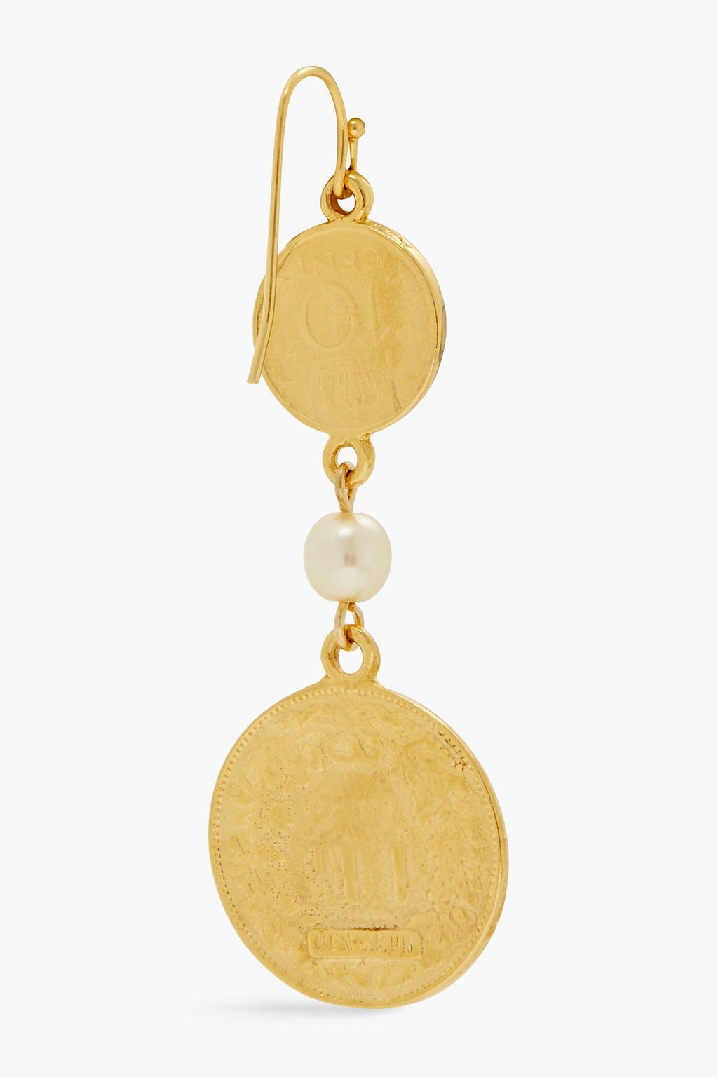 BEN-AMUN 24-karat gold-plated faux pearl earrings
