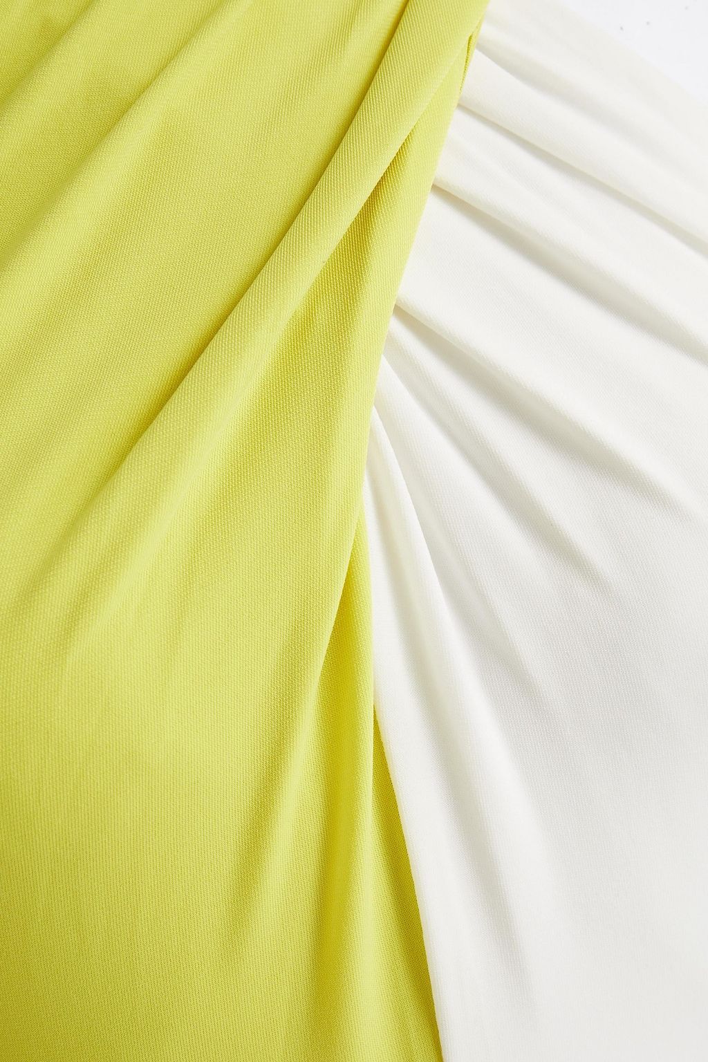 HALSTON Dian two-tone pleated crepe gown