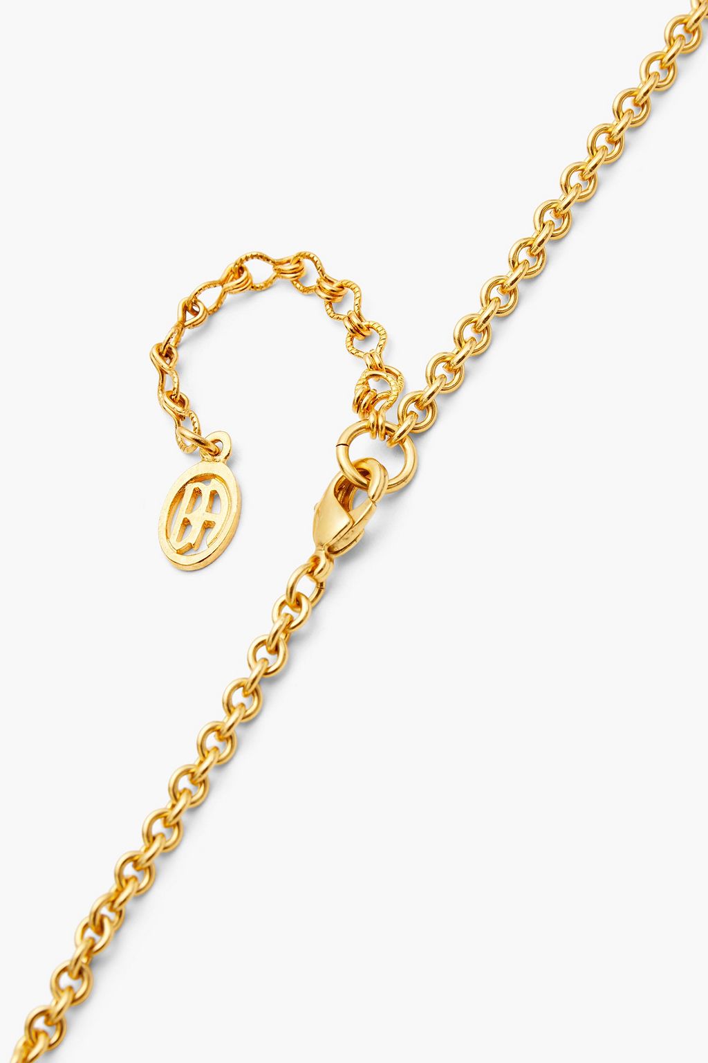 BEN-AMUN 24-karat gold-plated multi-stone necklace