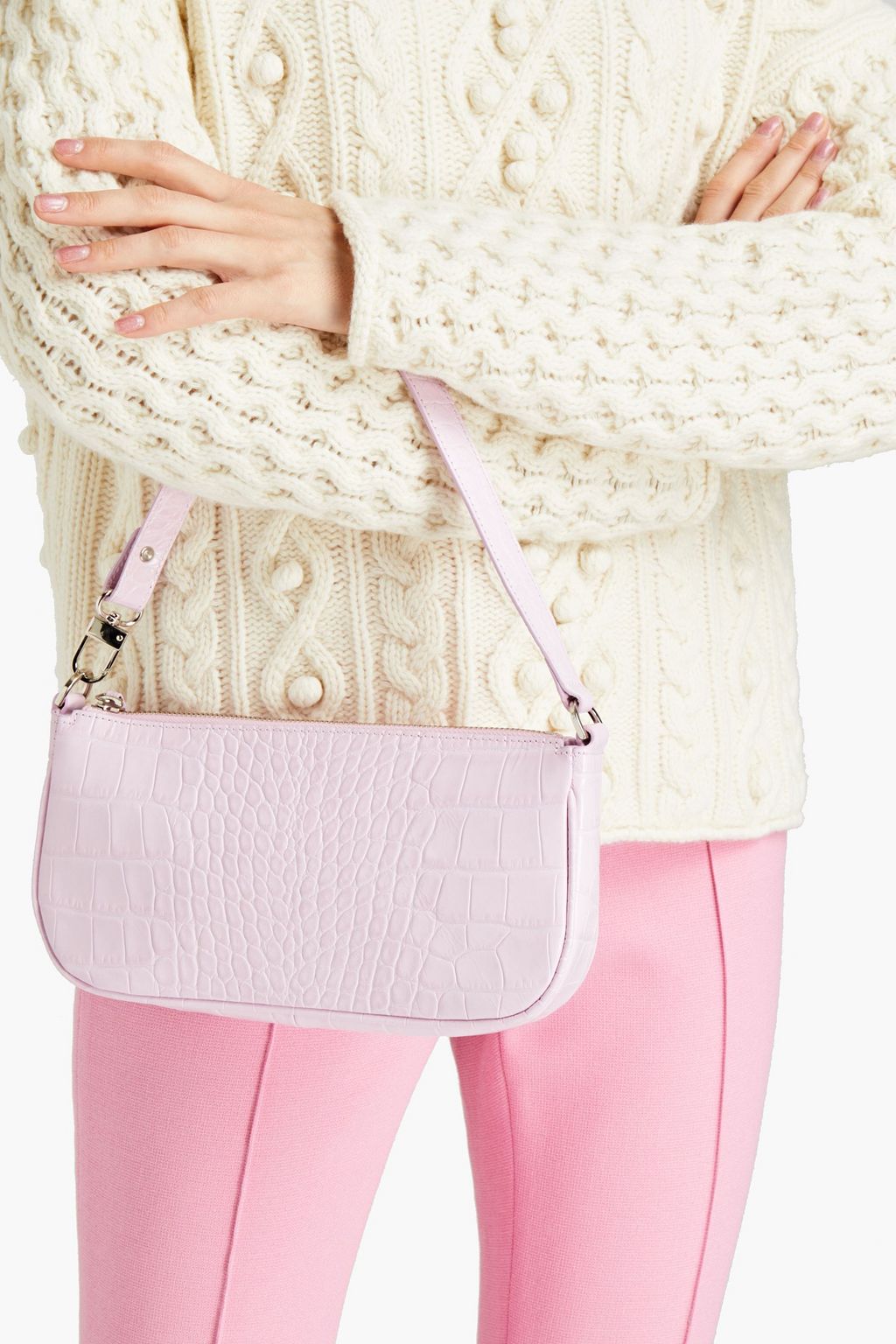 BY FAR Rachel snake-effect leather shoulder bag