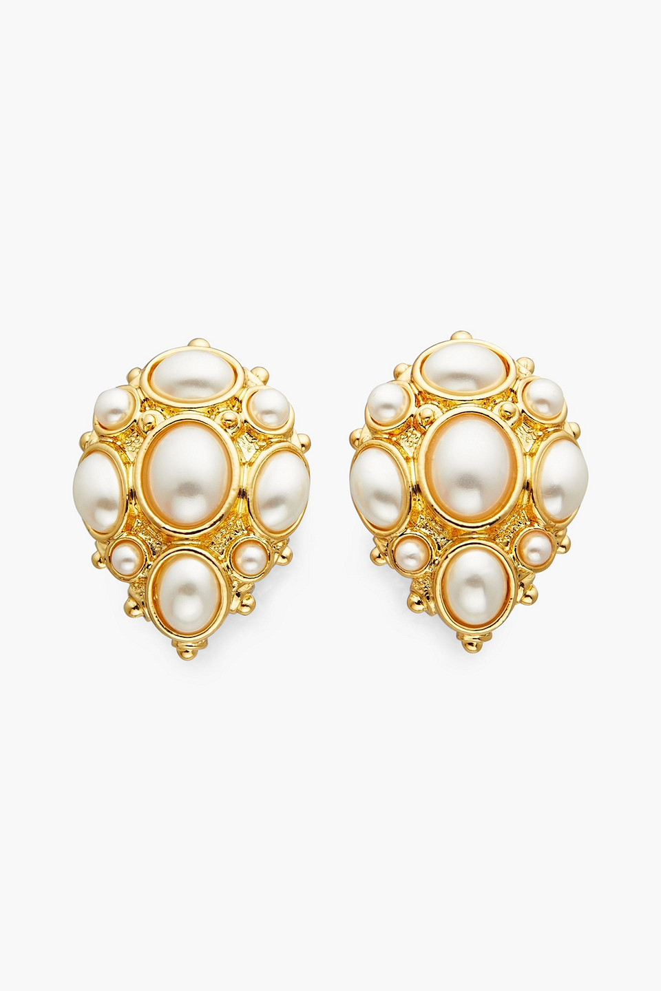 Ben-Amun 24-karat gold-plated faux pearl earrings