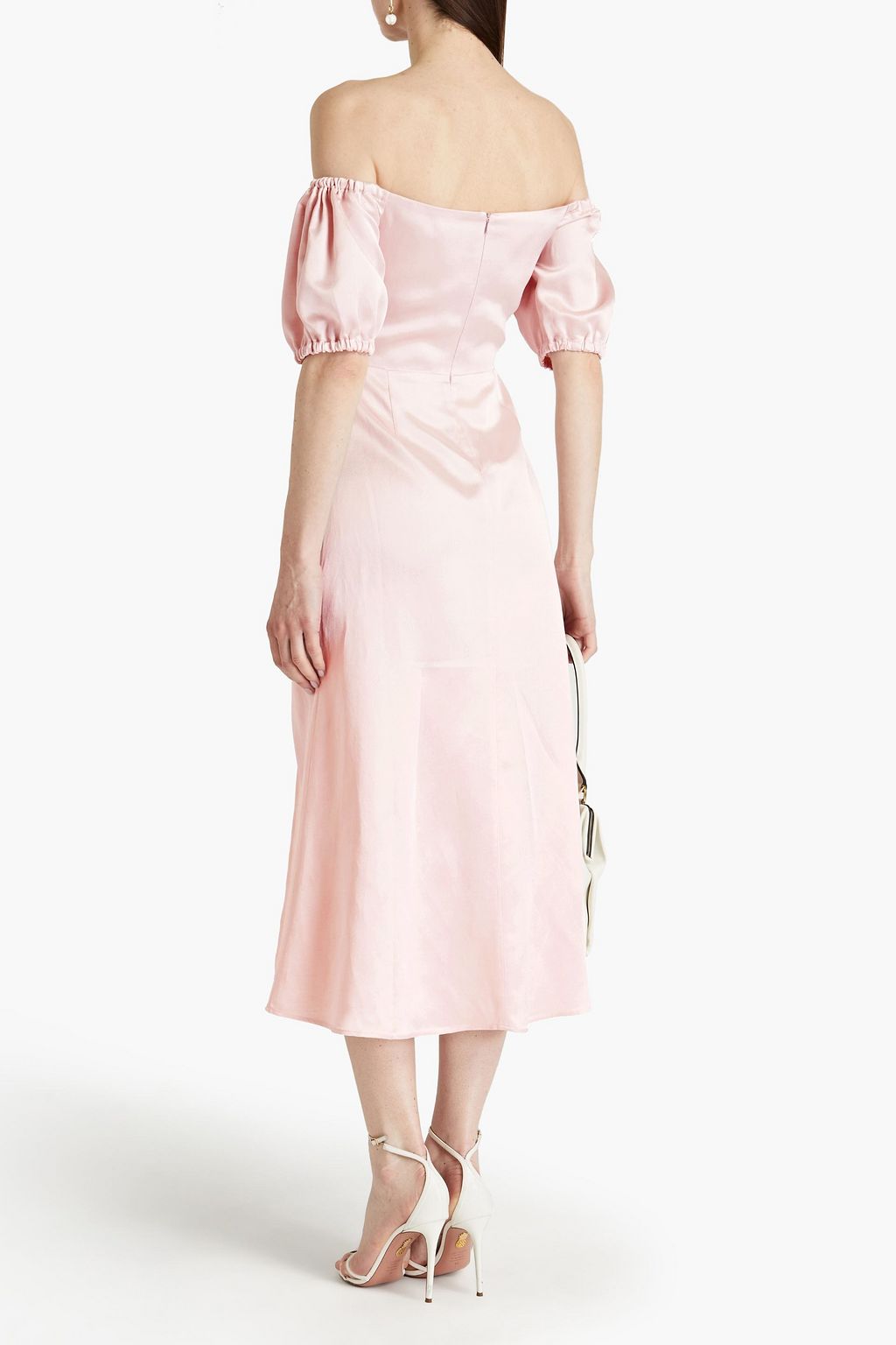 VANESSA COCCHIARO Louise off-the-shoulder gathered cady midi dress