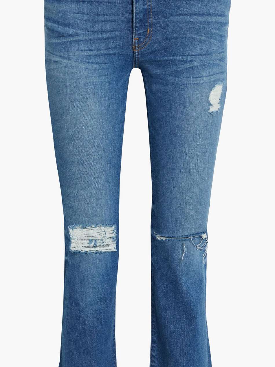 bonnie distressed mid-rise kick-flare jeans