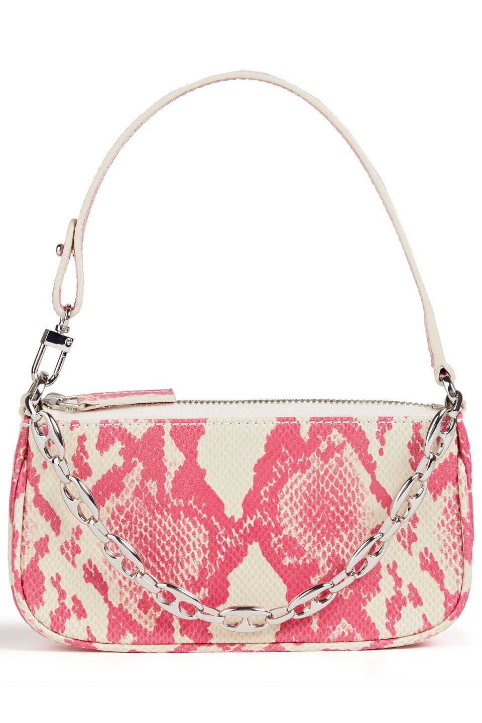 BY FAR RACHEL SNAKE-EFFECT LEATHER SHOULDER BAG,3074457345630961334