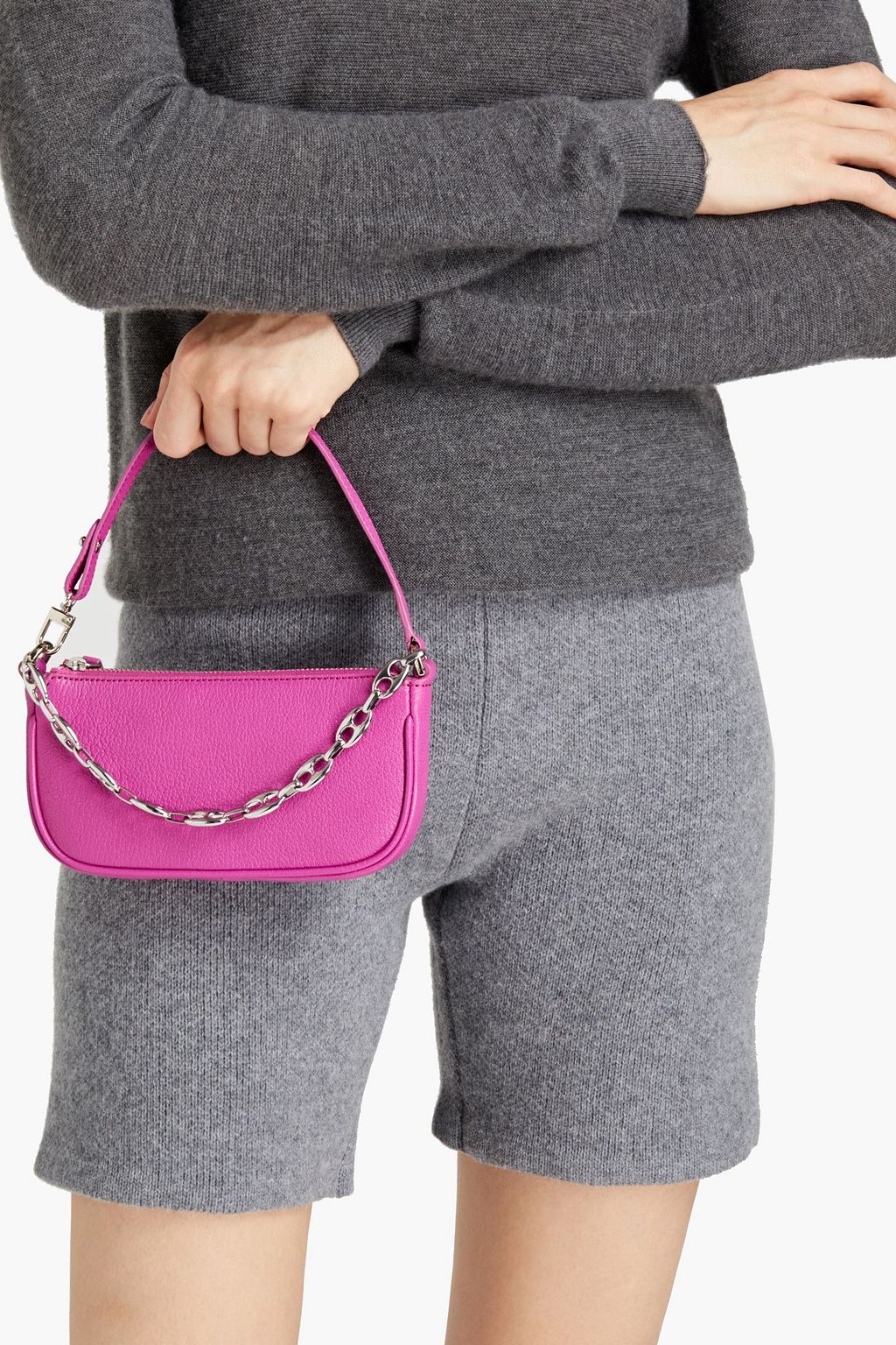 BY FAR Rachel pebbled-leather shoulder bag