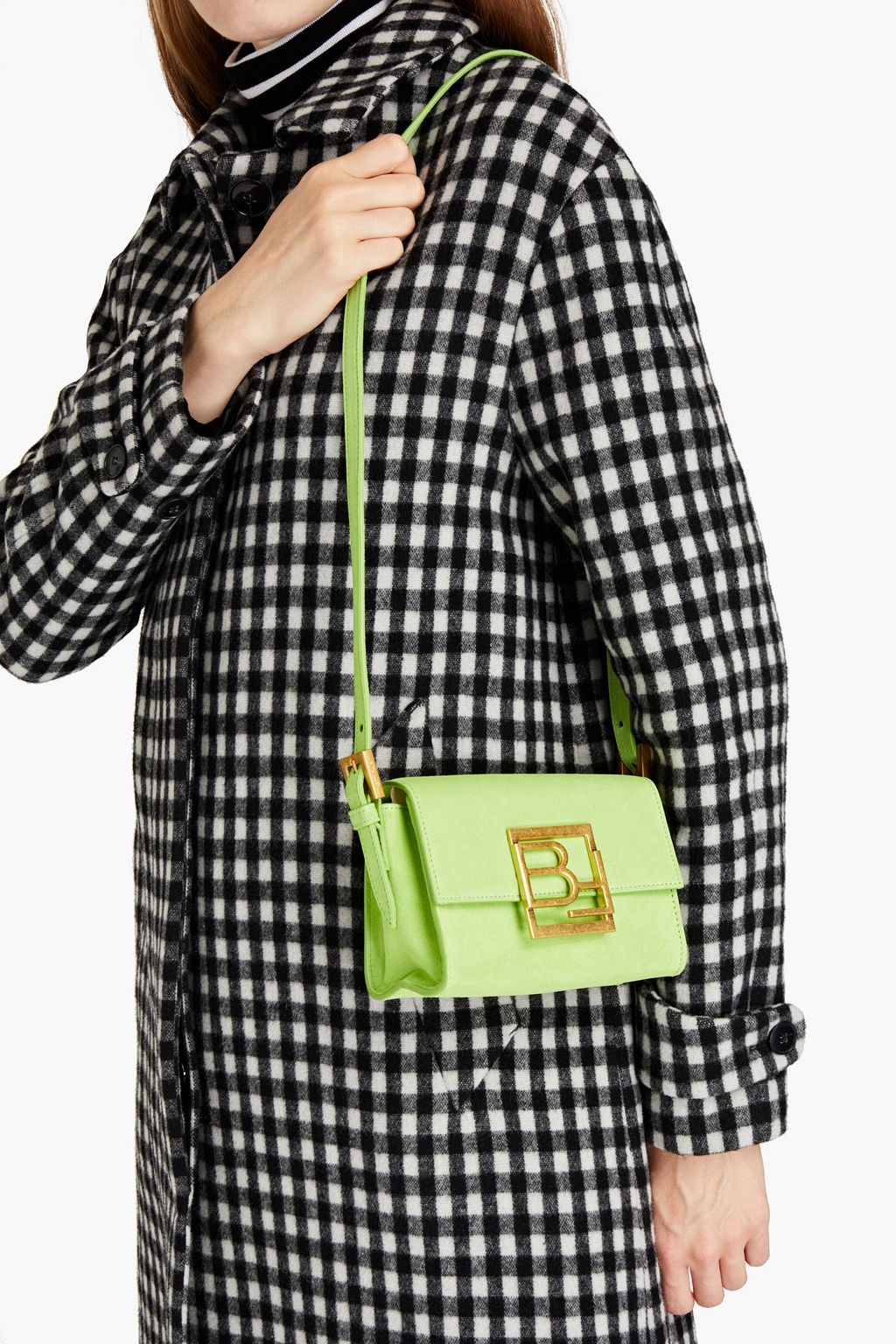 BY FAR Fran convertible suede shoulder bag