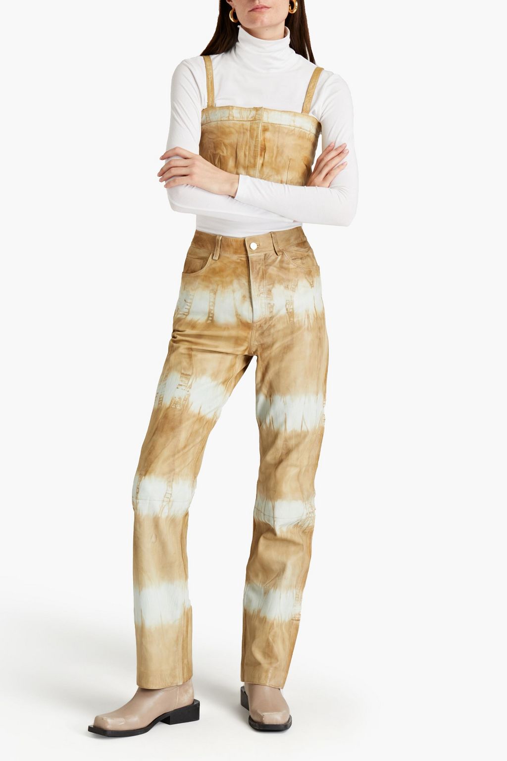 REMAIN BIRGER CHRISTENSEN Violet cropped tie-dyed leather top