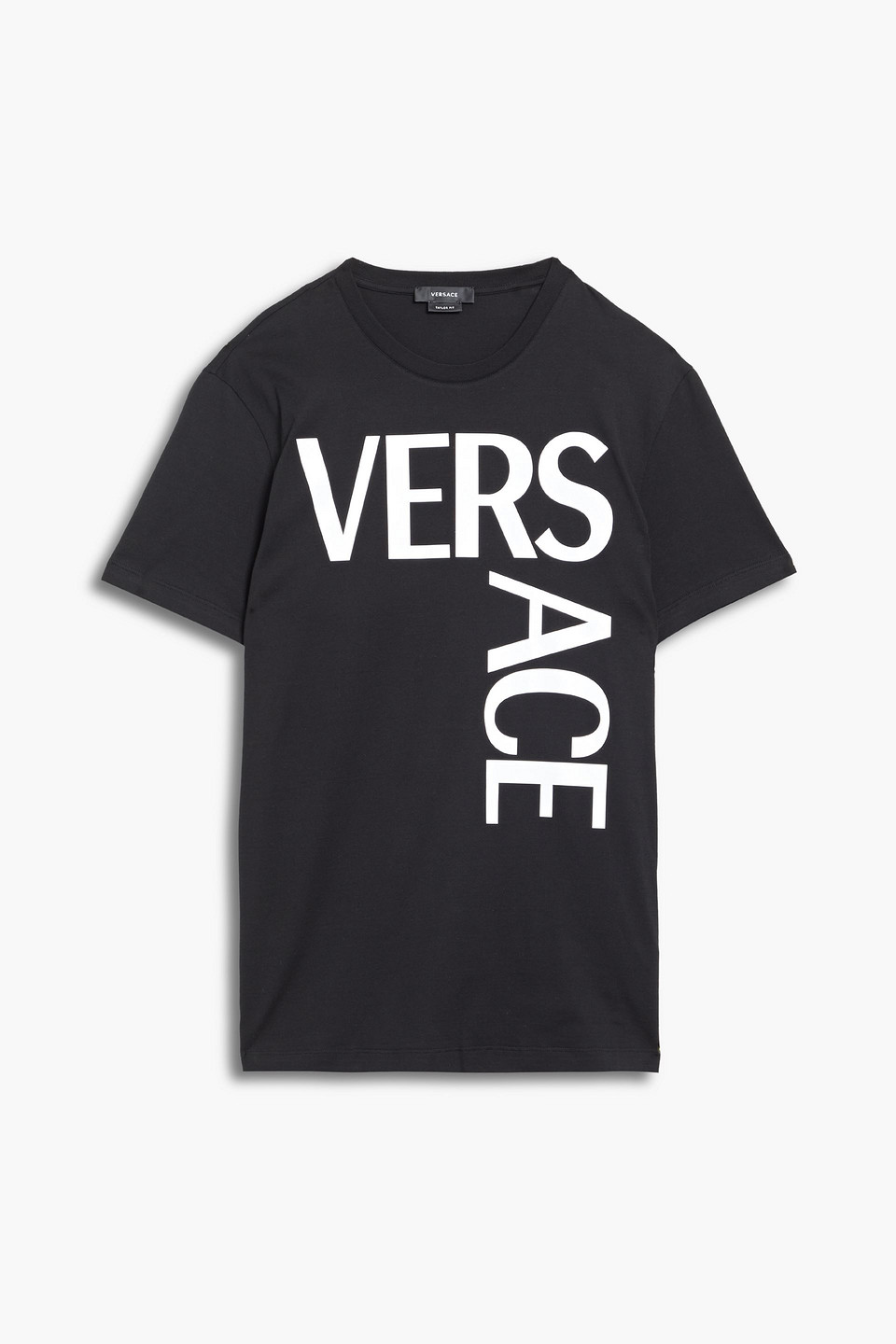 versace - printed cotton-jersey t-shirt - black - l