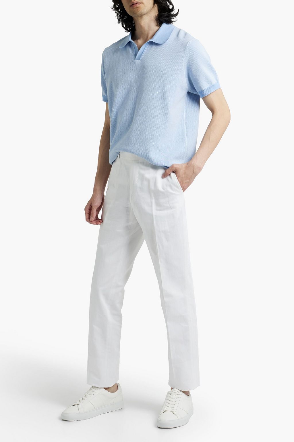 ZEGNA Cotton and linen-blend twill pants