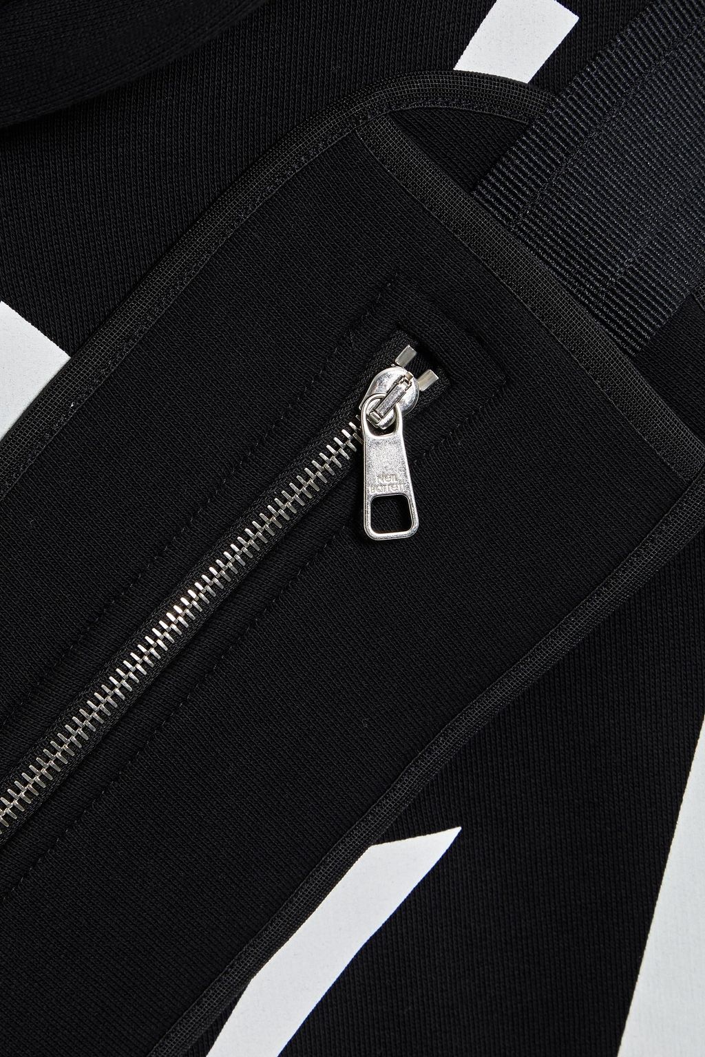 NEIL BARRETT Appliquéd printed cotton-fleece hoodie