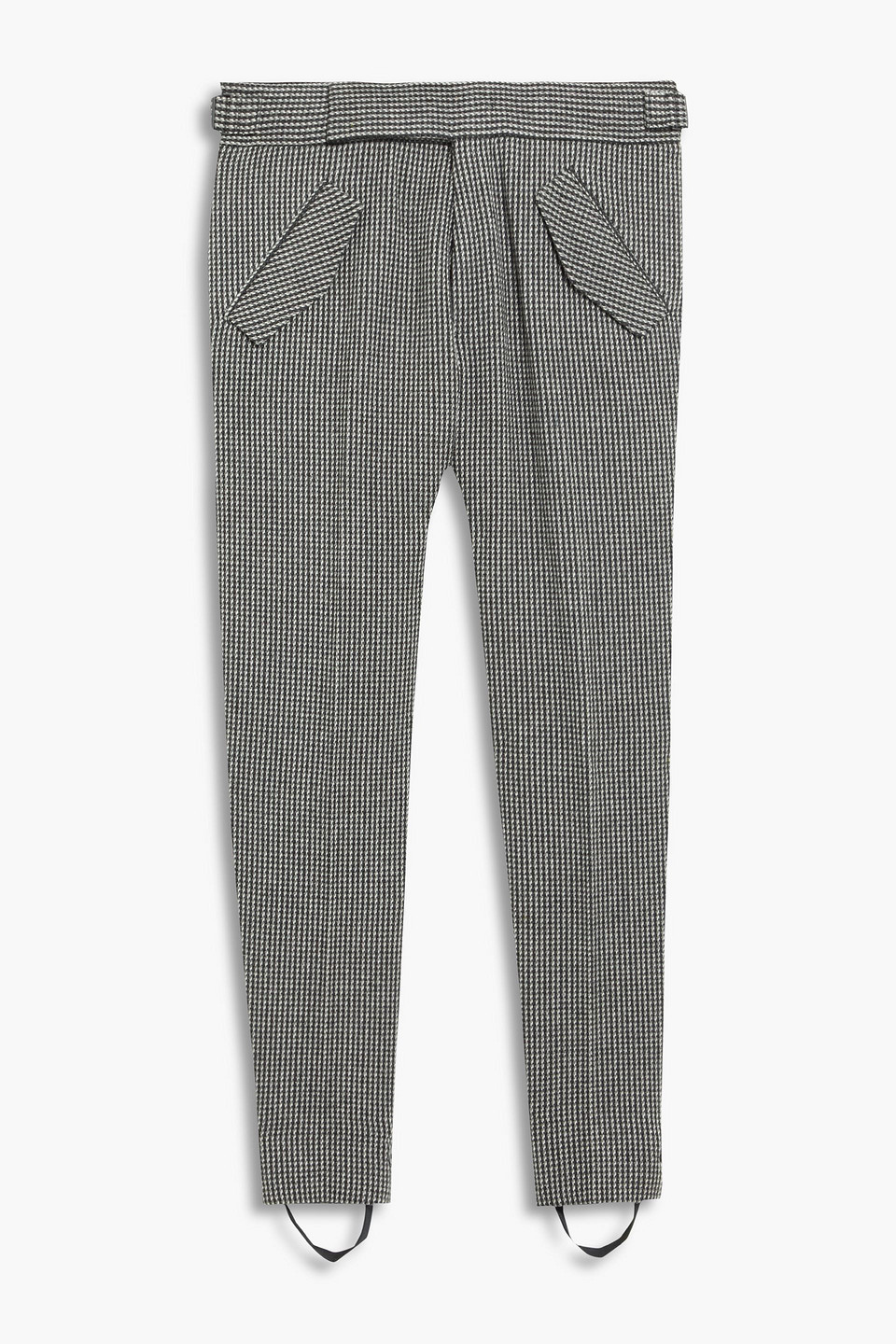 Wool-blend tweed tapered pants