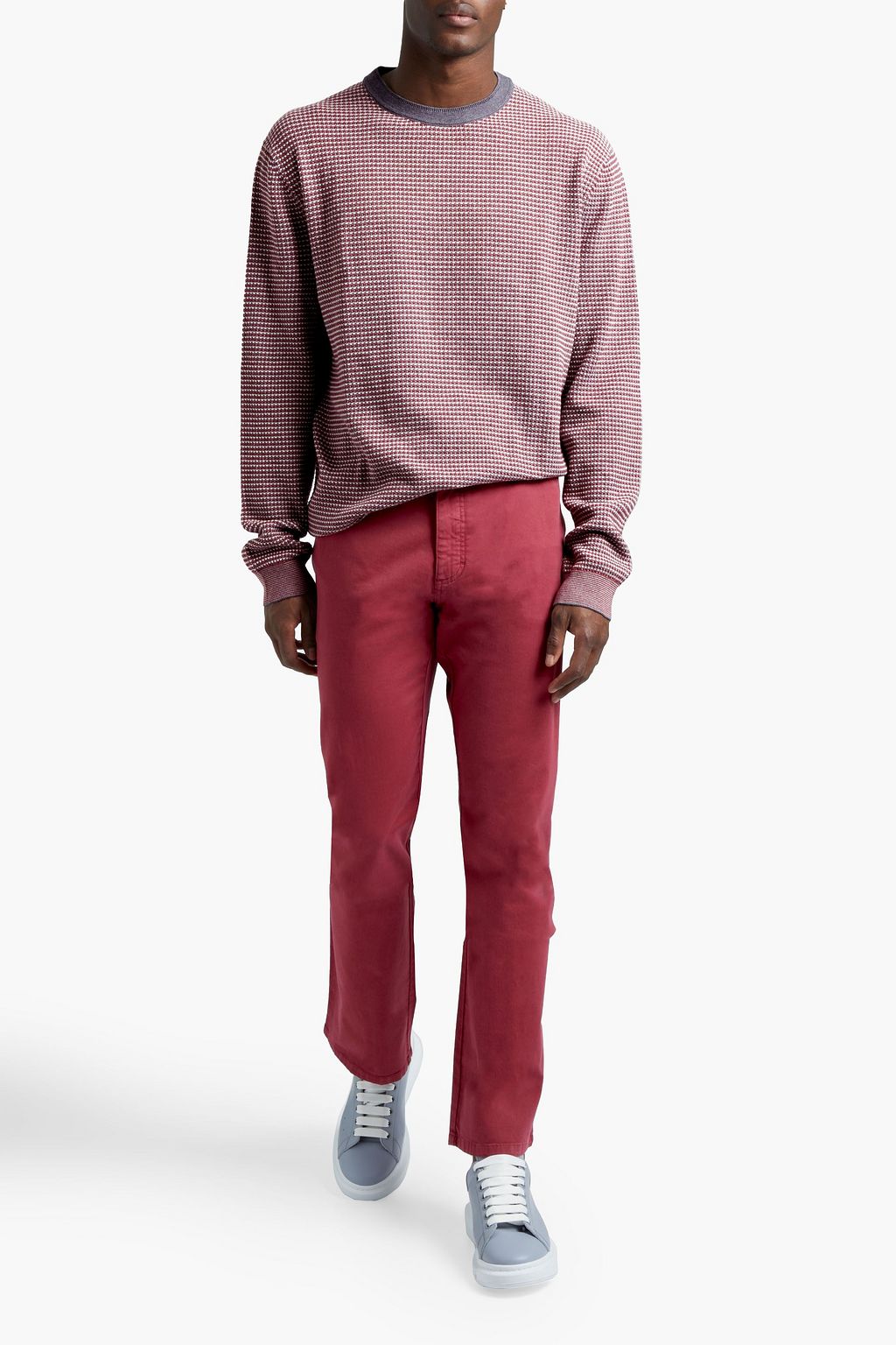 ZEGNA Jacquard-knit cotton and cashmere-blend sweater
