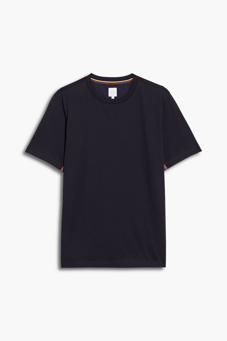 Shop Paul Smith Striped-trimmed Cotton-jersey T-shirt In Black