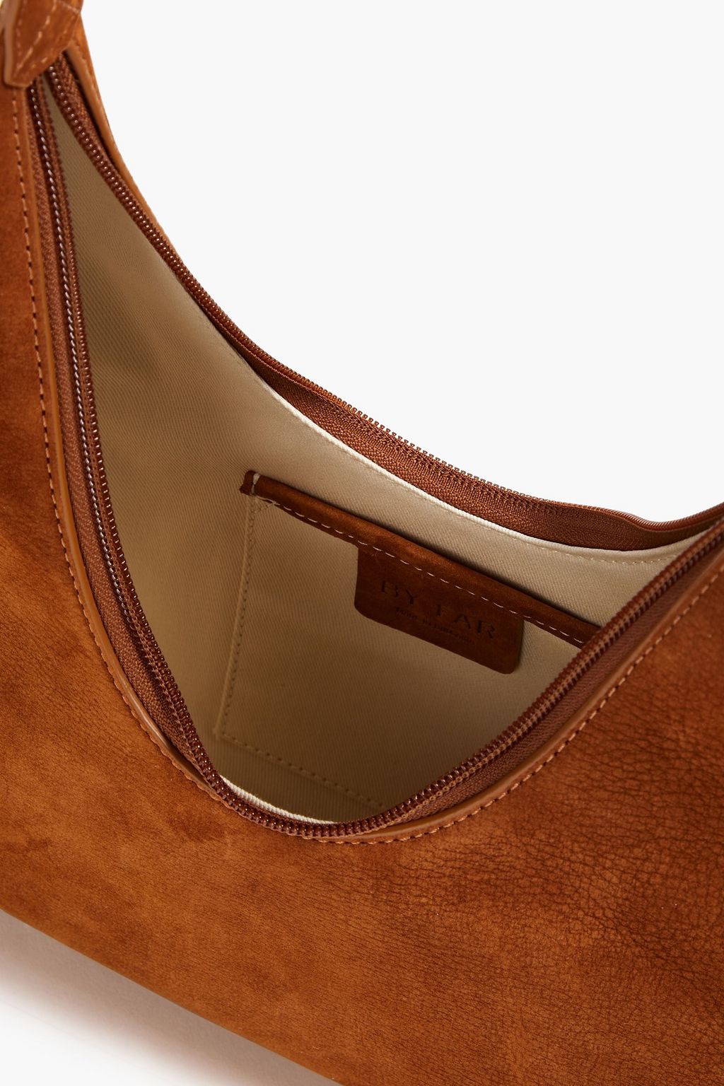 BY FAR Amber nubuck shoulder bag