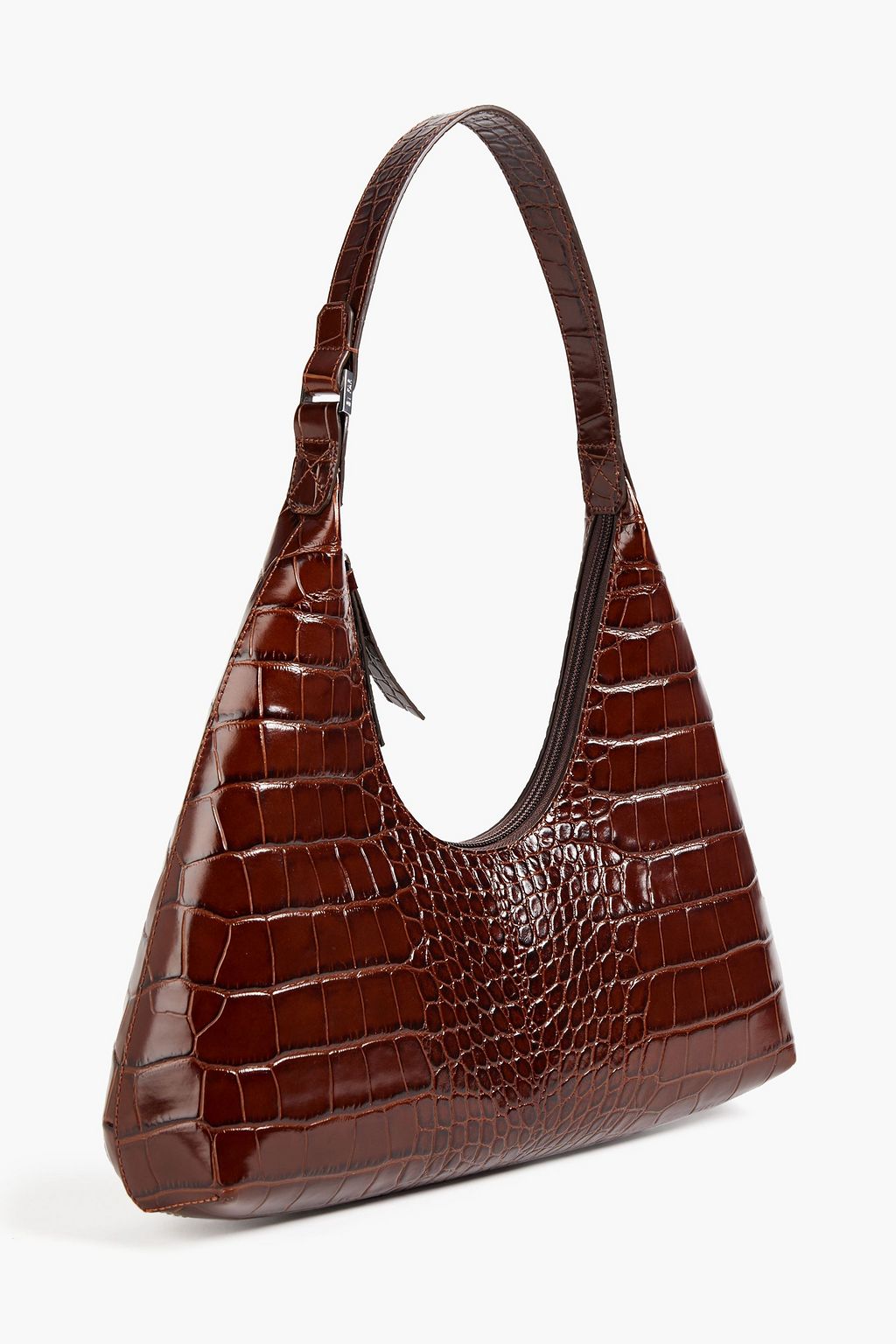 BY FAR Amber croc-effect leather shoulder bag