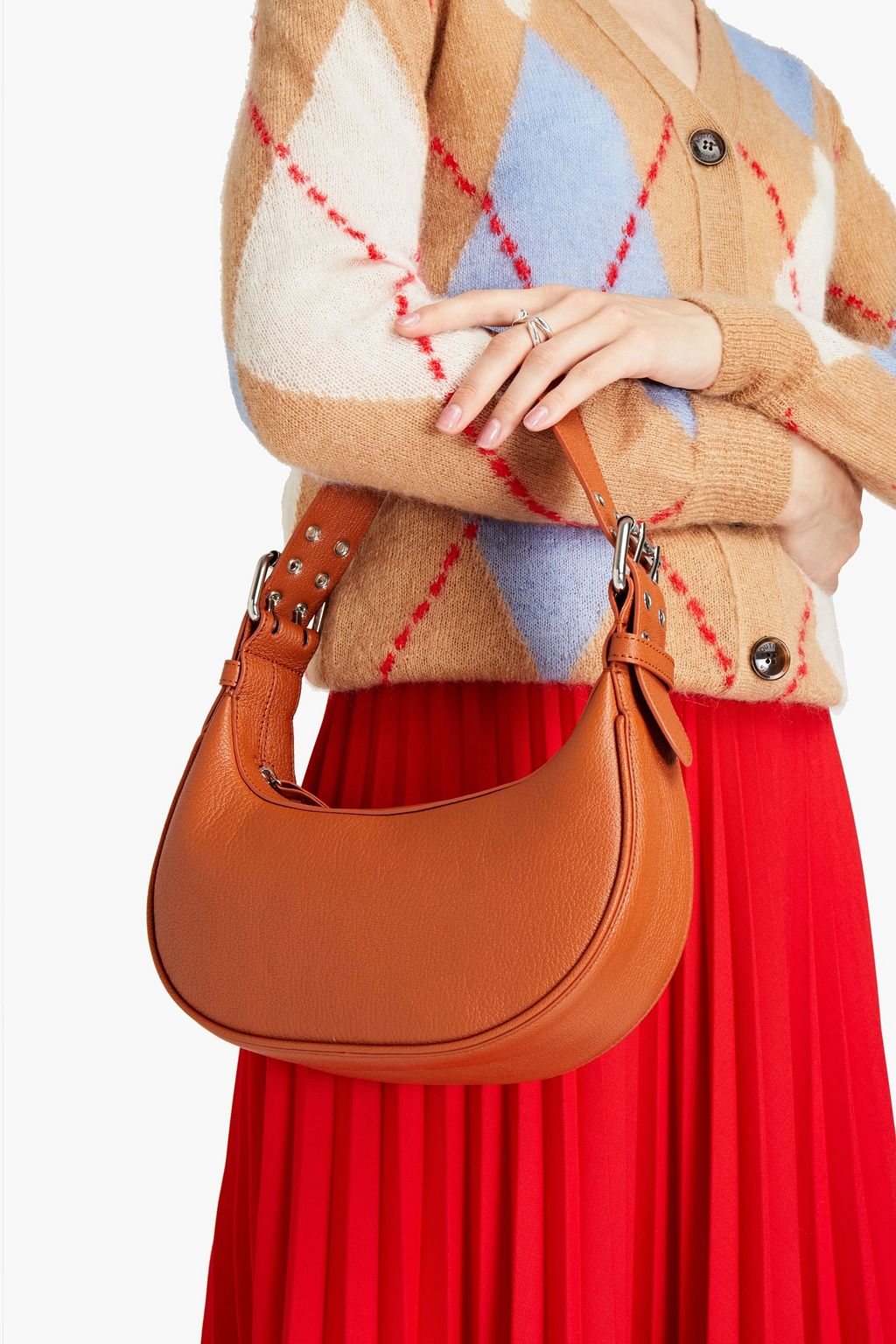 BY FAR Soho pebbled-leather shoulder bag